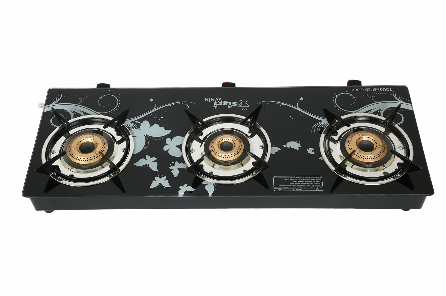 Image of Sigri-wala Surya Primecook Manual Cute Design Toughened Glass Gas Stove Stainless Steel Manual Gas Stove