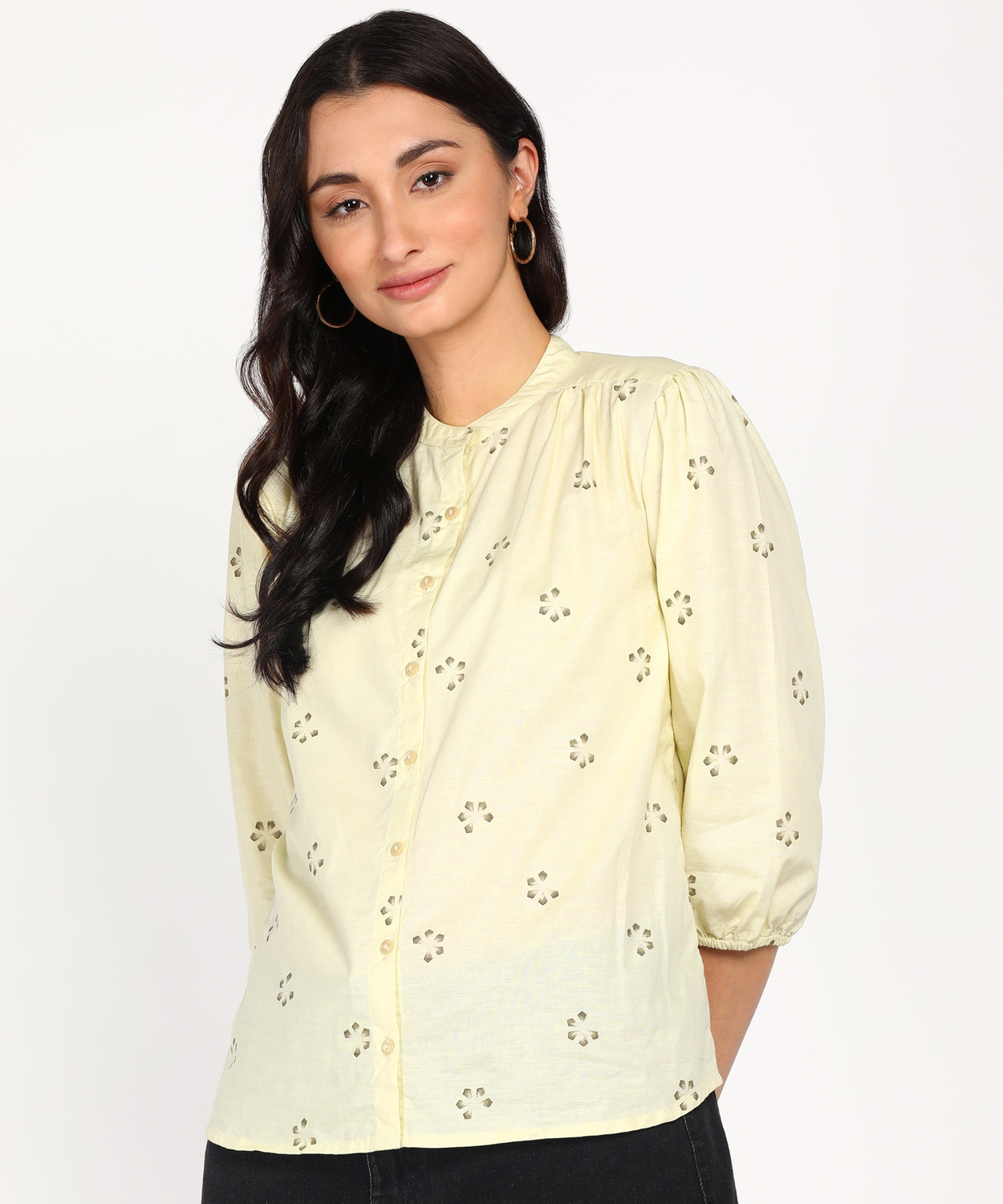 Image of abof Casual Printed Women White Top