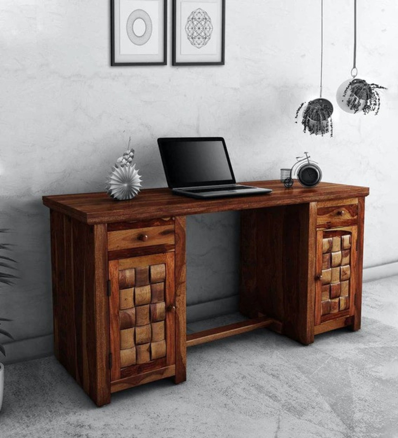 DRYLC FURNITURE Sheesham solid wood office table Study table