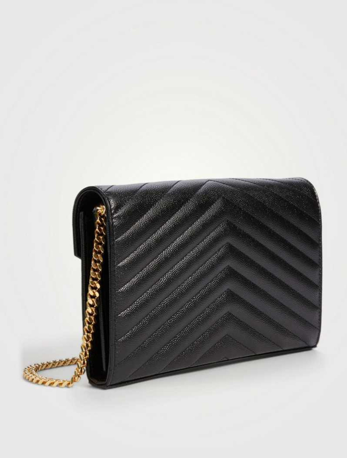 Image of SYL Black Women Clutch - Mini Black Sling Bag Saint Laurent envelope crossbody