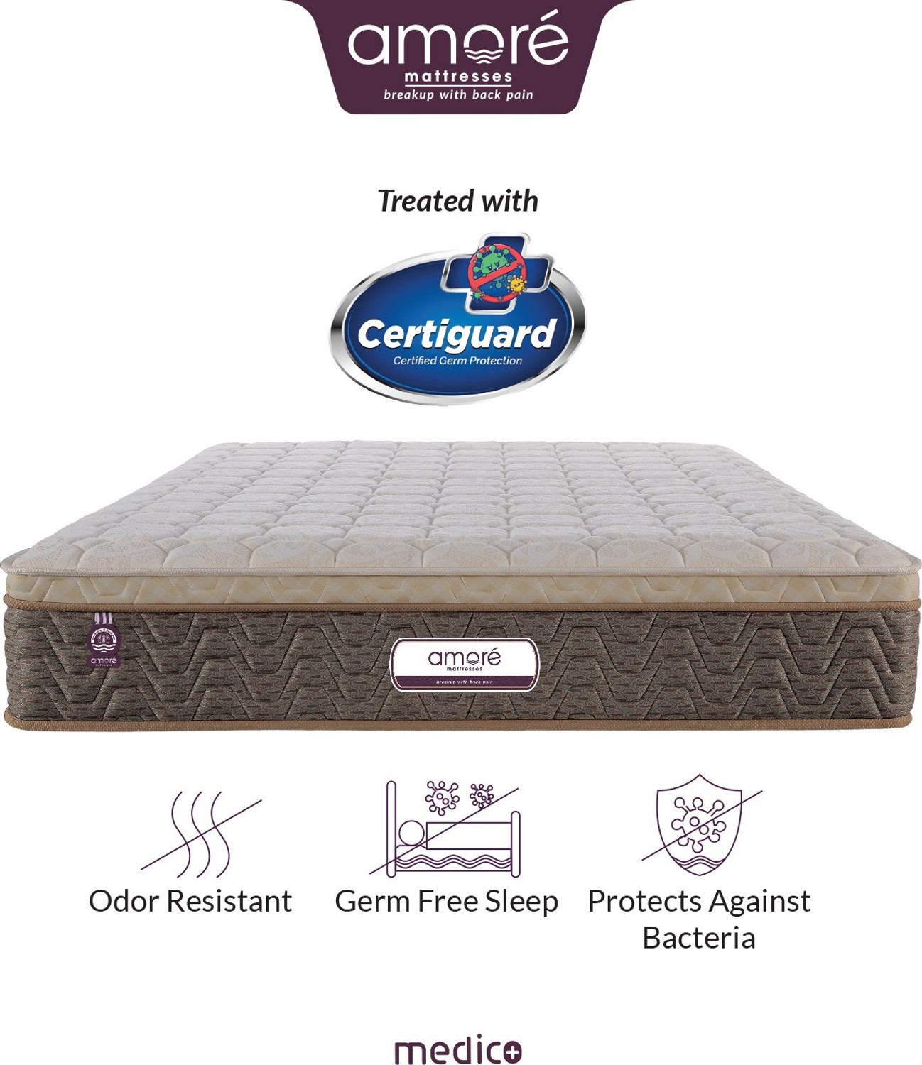 Image of Amore International Medico Eurotop 6 inch Single Bonnell Spring Mattress