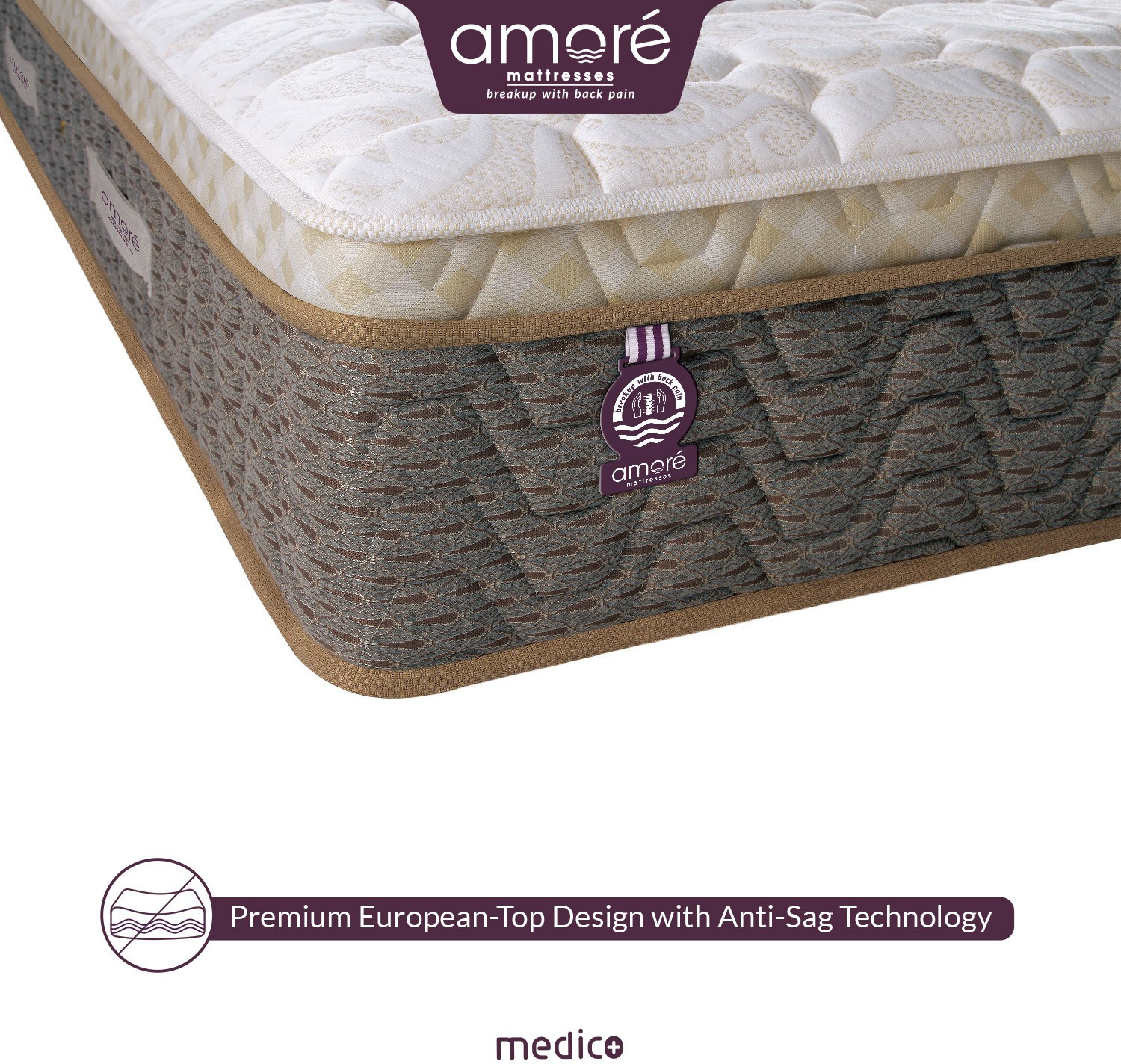 Image of Amore International Medico Eurotop 6 inch Single Bonnell Spring Mattress