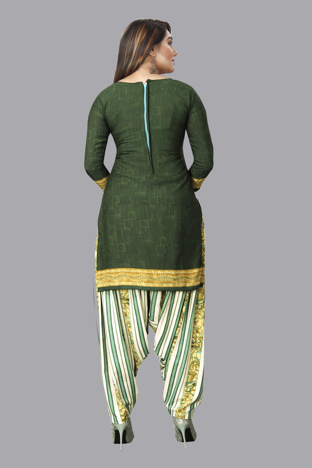 Image of VIVA N DIVA Crepe Geometric Print Kurta & Churidar Material