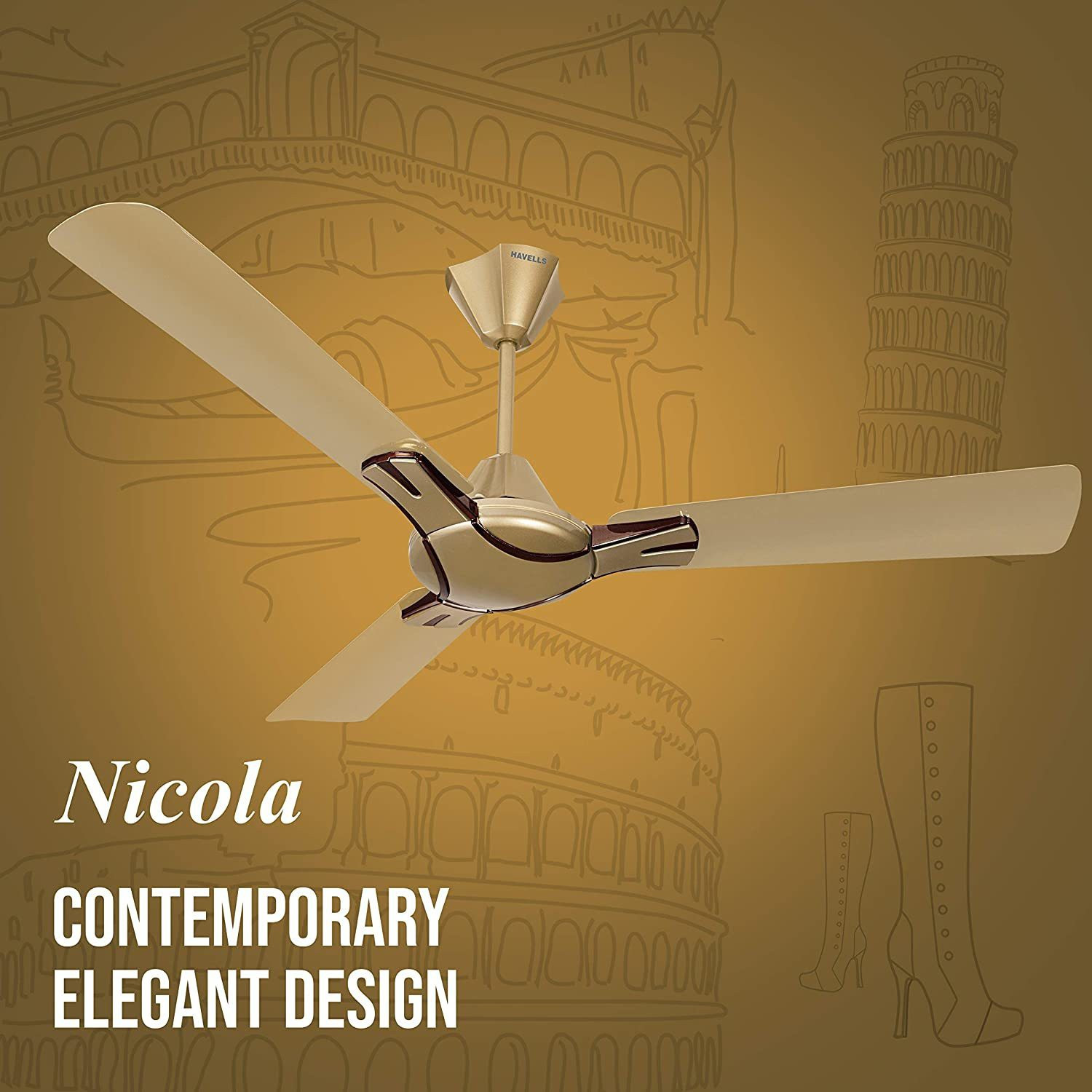 Image of HAVELLS Nicola with 2 Year Warranty Energy Saving 1200 mm Ceiling Fan