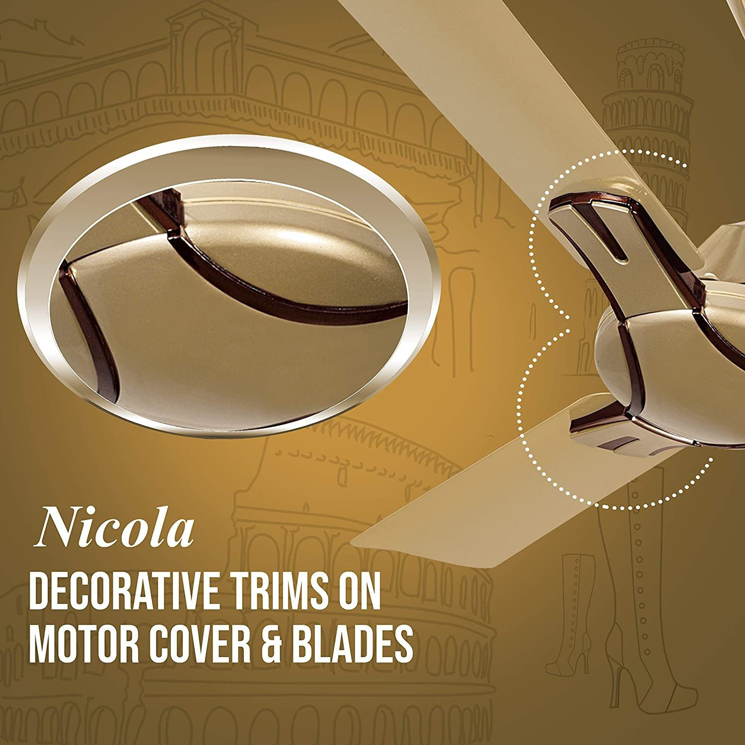 Image of HAVELLS Nicola with 2 Year Warranty Energy Saving 1200 mm Ceiling Fan