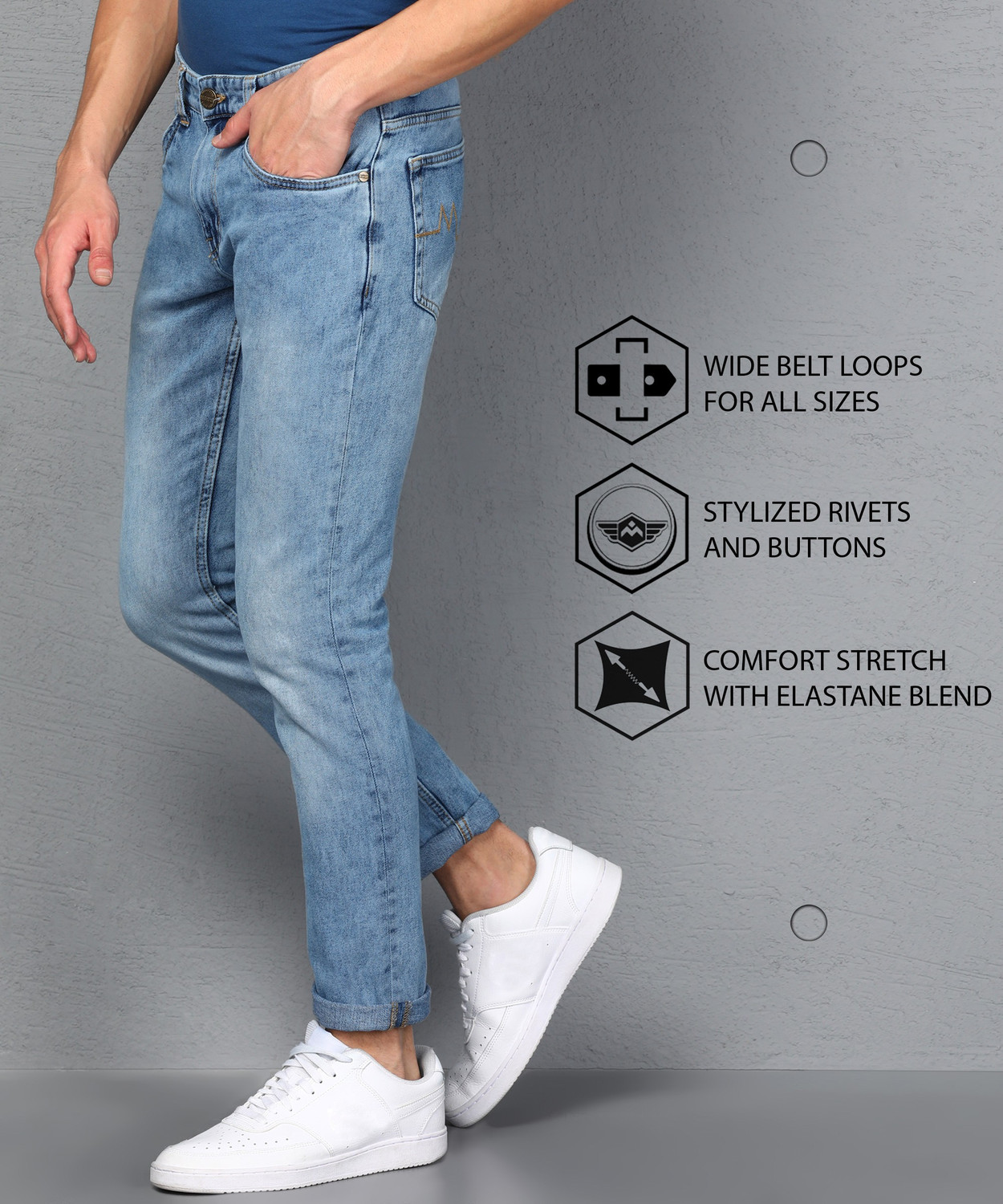 Image of METRONAUT by Flipkart Slim Men Dark Blue Jeans