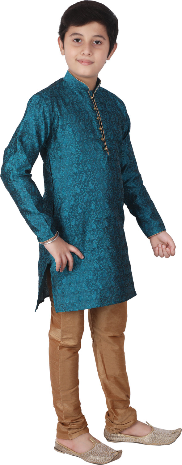 Image of PRO ETHIC Boys Casual, Festive & Party, Wedding Kurta and Churidar Set (Green Pack of 1)