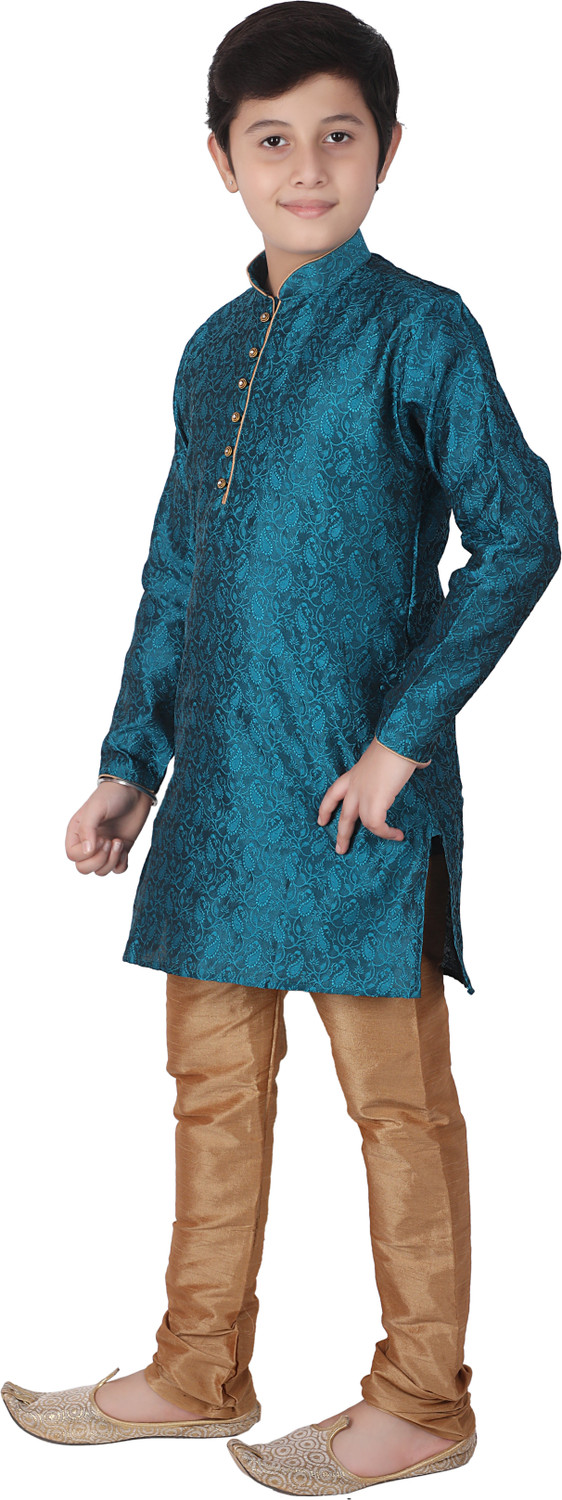 Image of PRO ETHIC Boys Casual, Festive & Party, Wedding Kurta and Churidar Set (Green Pack of 1)