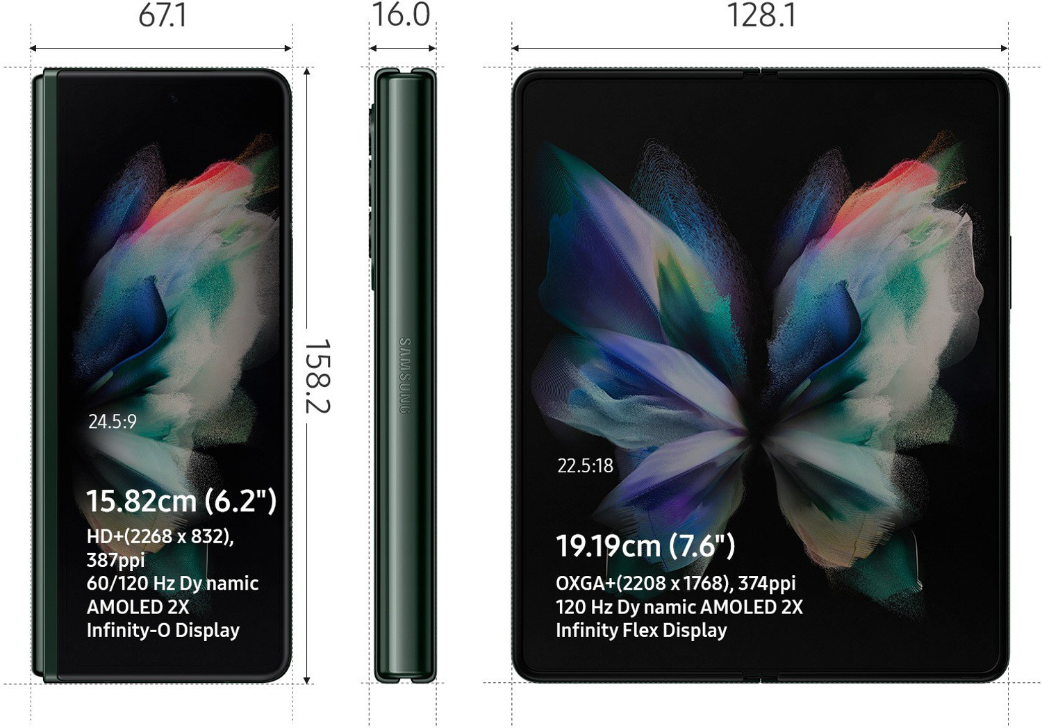 Image of Samsung Galaxy Z Fold3 5G (Phantom Green, 256 GB)