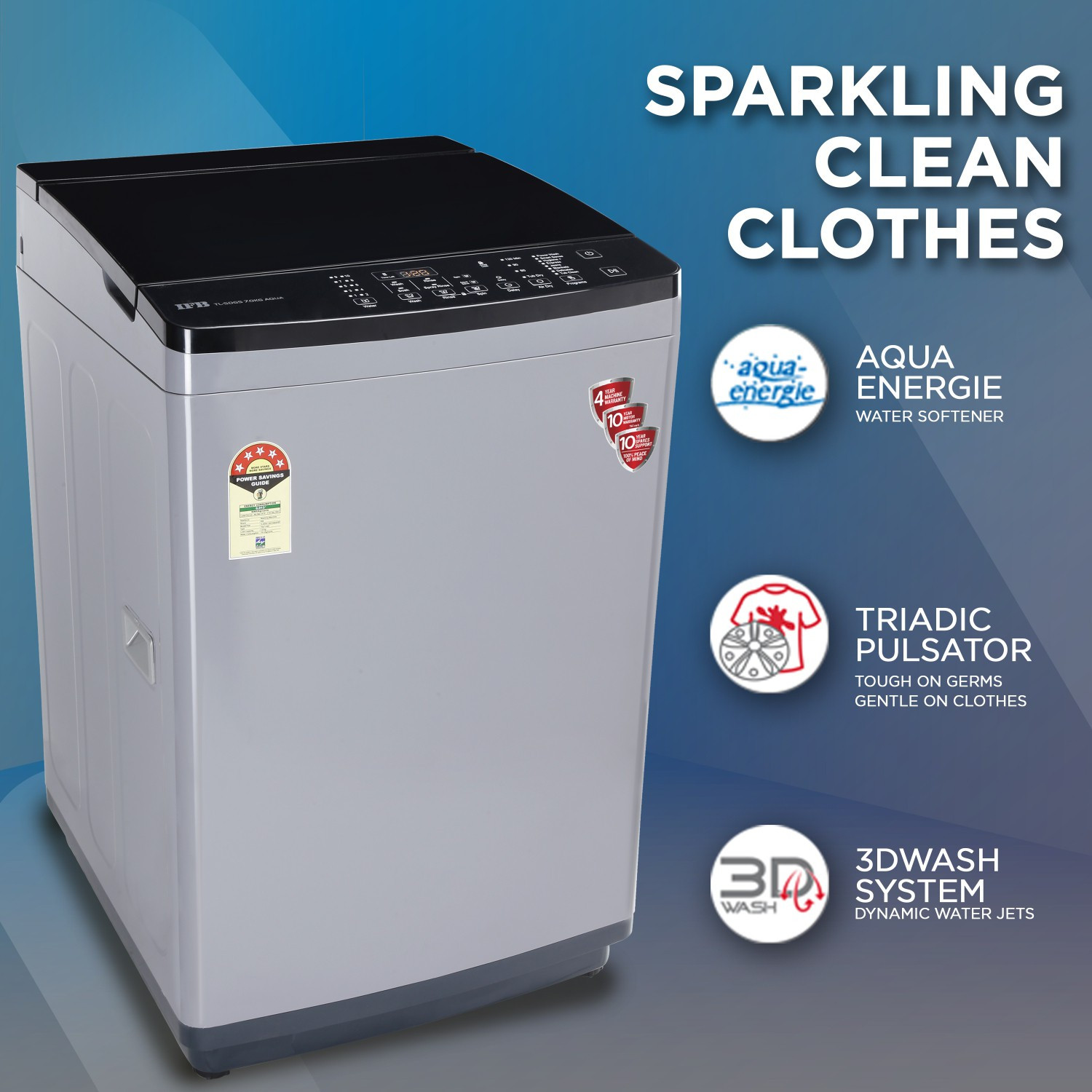 Image of IFB 7 kg Fully Automatic Top Load Washing Machine Grey