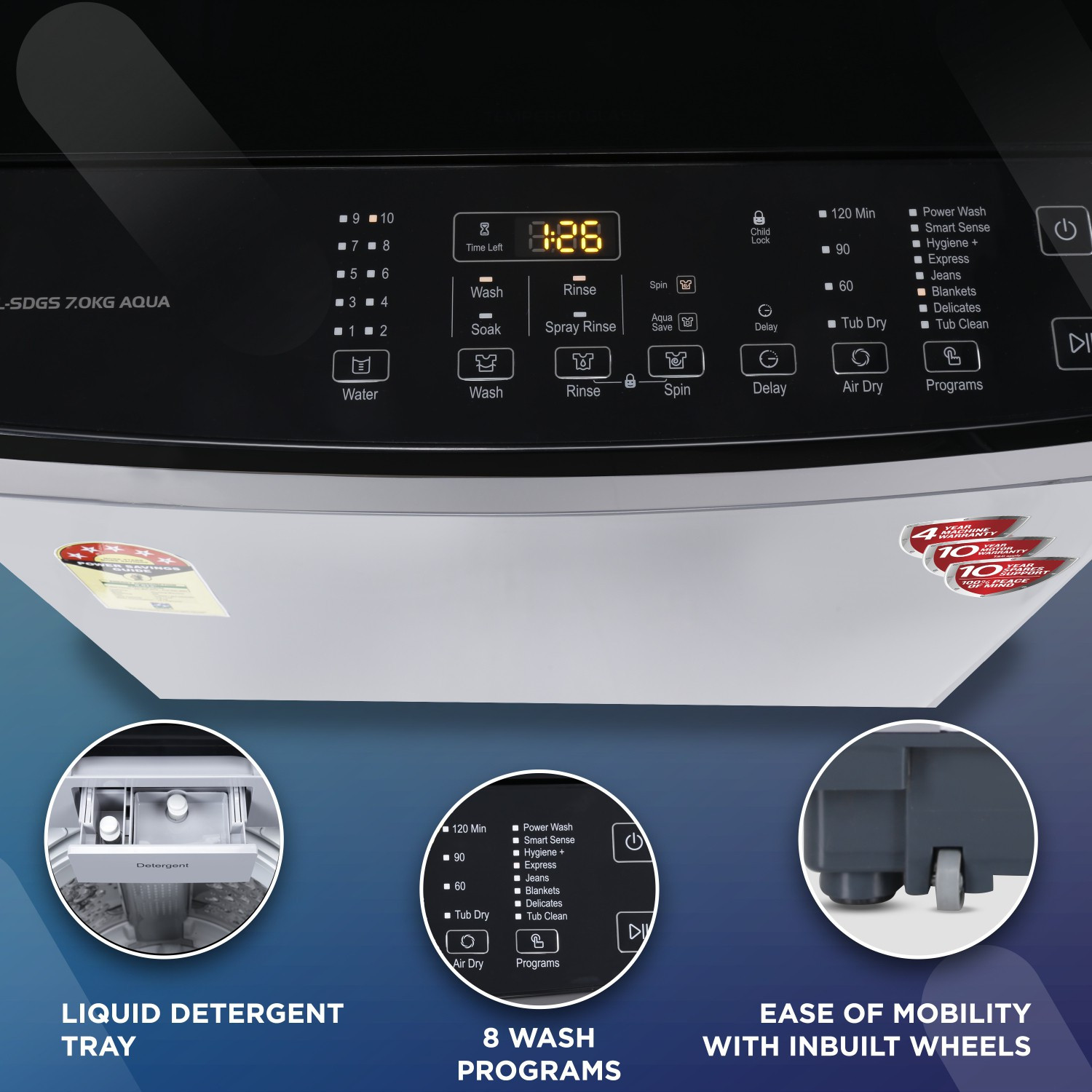 Image of IFB 7 kg Fully Automatic Top Load Washing Machine Grey