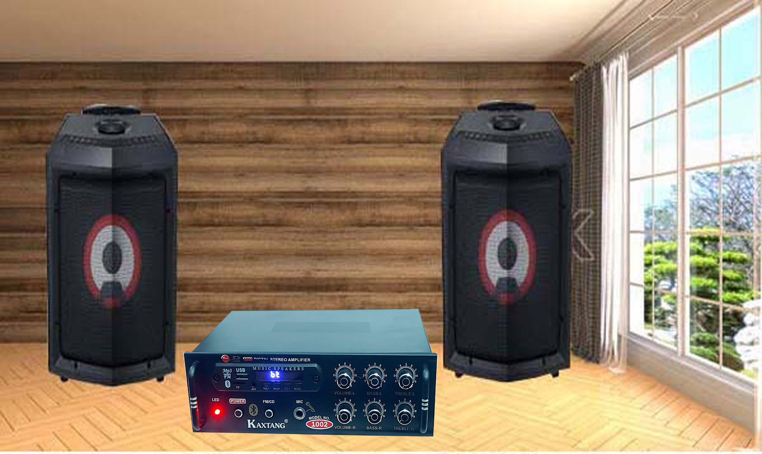 Image of KAXTANG OPTIPLEX DJ REMIX 1002 VERSION WITH BETTER SOUND QUALITY NEW SERIES DJ remix Amplifier Modify chasis Bluetooth Full Black Digital Stereo Amplifier BT / USB / /SD Card /FM /AUX 60 W AV Power Amplifier (Black) 60 W AV Power Amplifier (Black) 160 W AV Power Amplifier