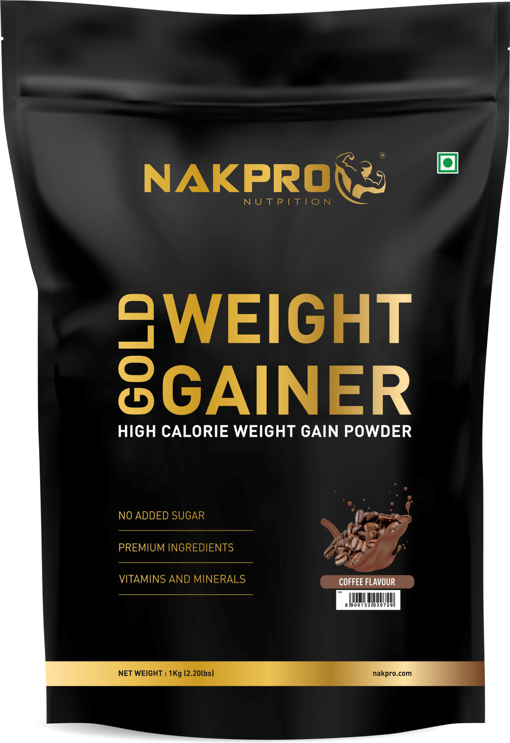 Image of Nakpro Sports Gold Weight Gainer Protein Powder - (3 Kg - 30 Servings) Weight Gainers /Mass Gainers