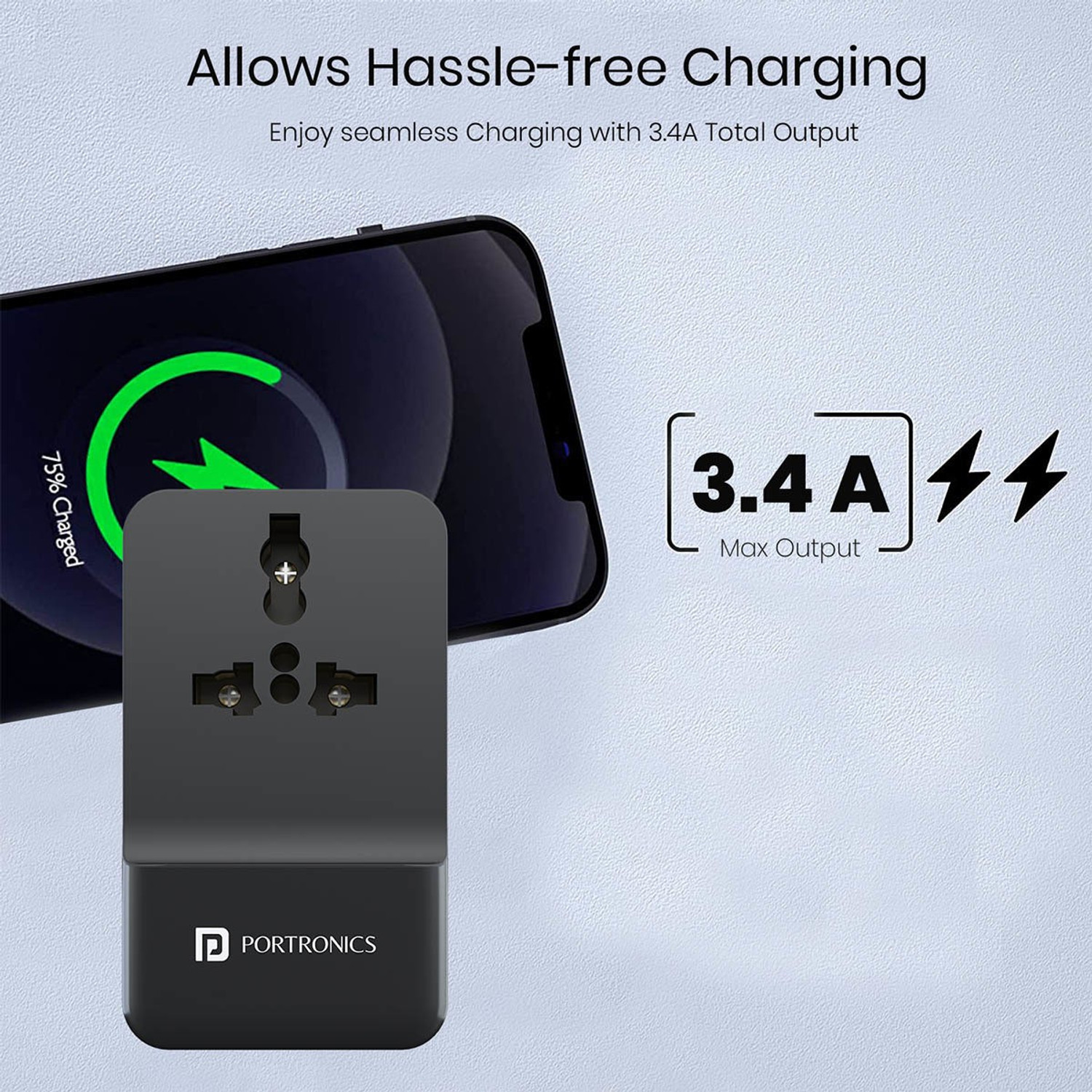 Image of Portronics 17 W 3.4 A Wall Charger for Mobile