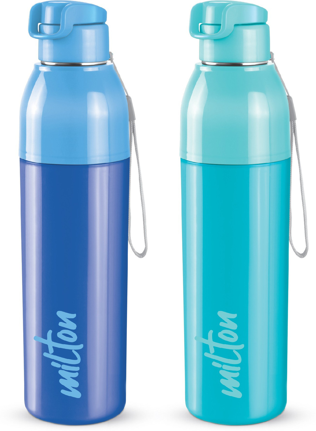 Image of MILTON Steel Convey 900 Insulated Inner Stainless Steel Water Bottle,Set of 2, Blue, Cyan 630 ml Steel Flask