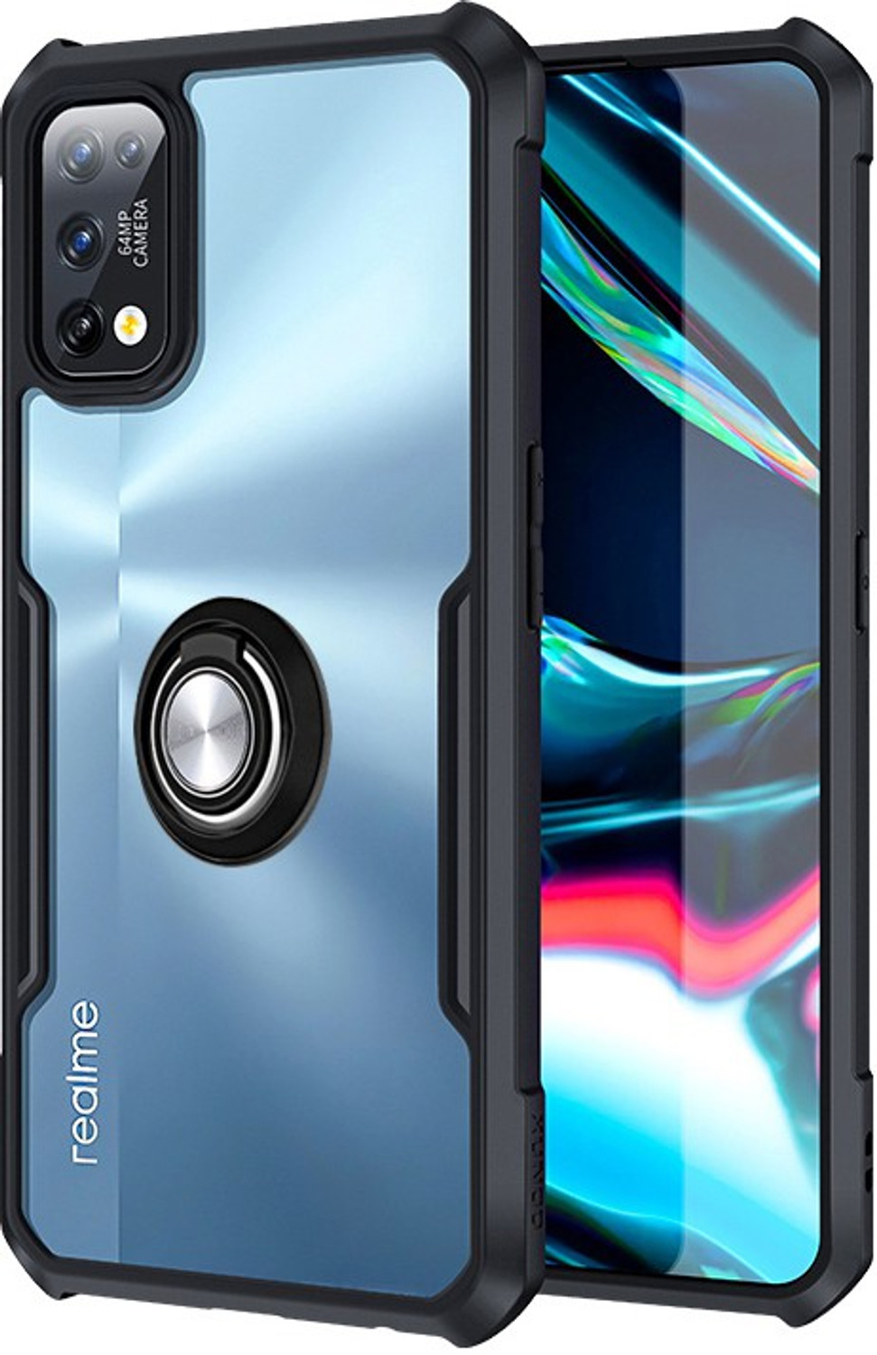 Image of BOZTI Back Cover for Realme 7 Pro (Black, Rugged Armor, Pack of: 1)