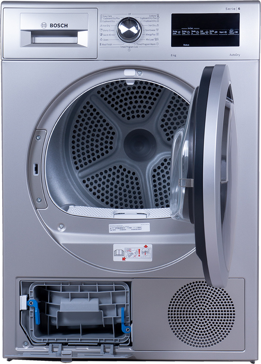 Image of BOSCH 8 kg with 99.9% Dry Clothes Fully Automatic Condenser Tumble Dryer Dryer with In-built Heater Silver