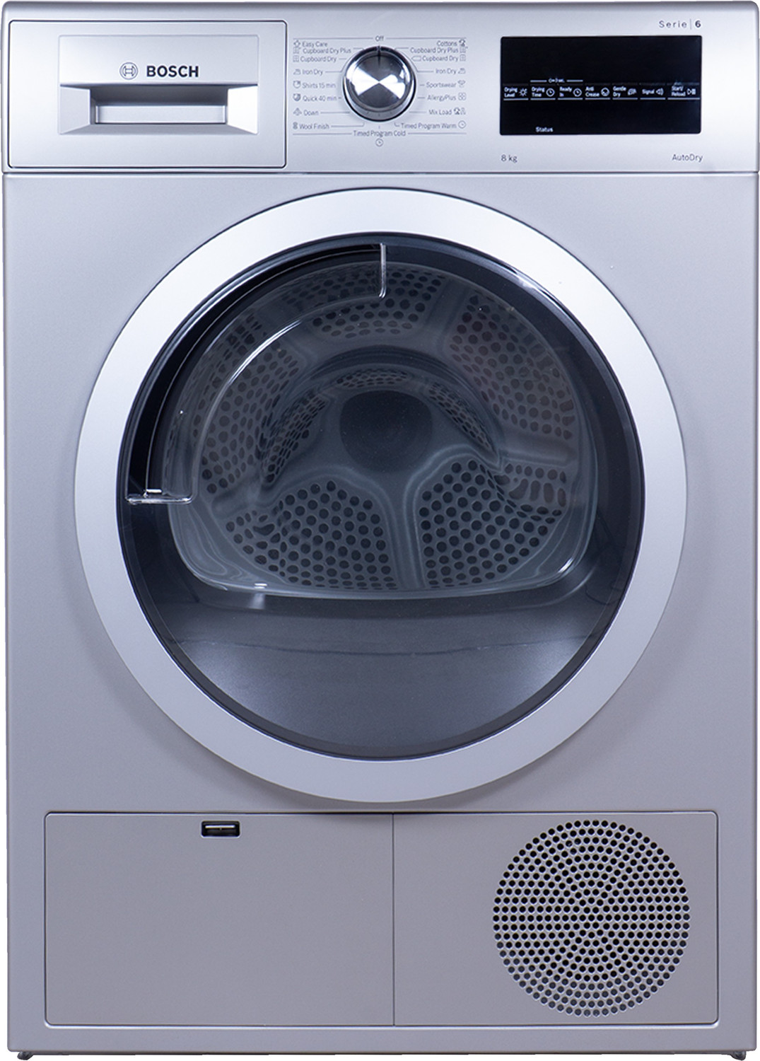 Image of BOSCH 8 kg with 99.9% Dry Clothes Fully Automatic Condenser Tumble Dryer Dryer with In-built Heater Silver