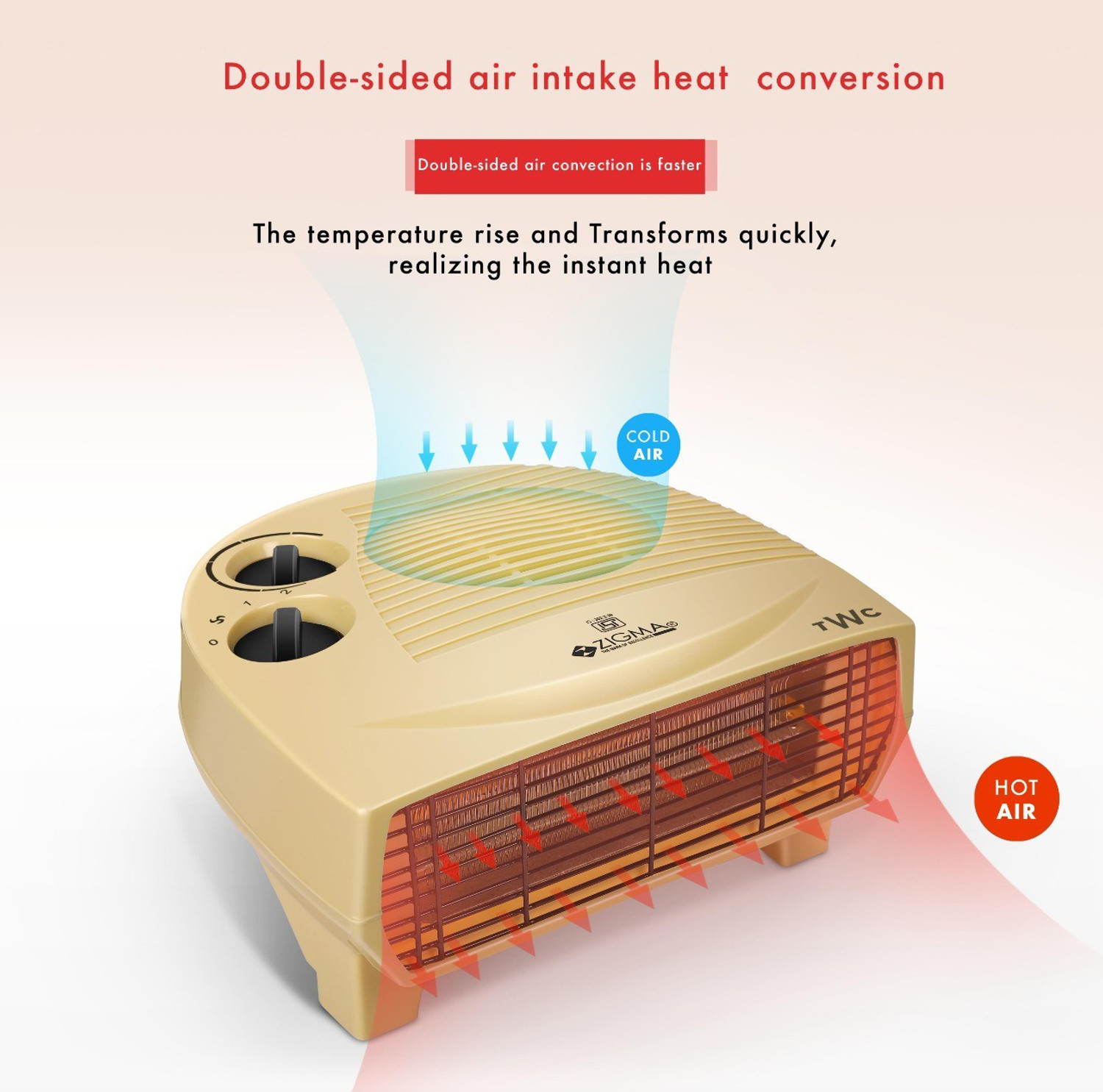Image of zigma ISI Certified Z-33 Fan Room Heater
