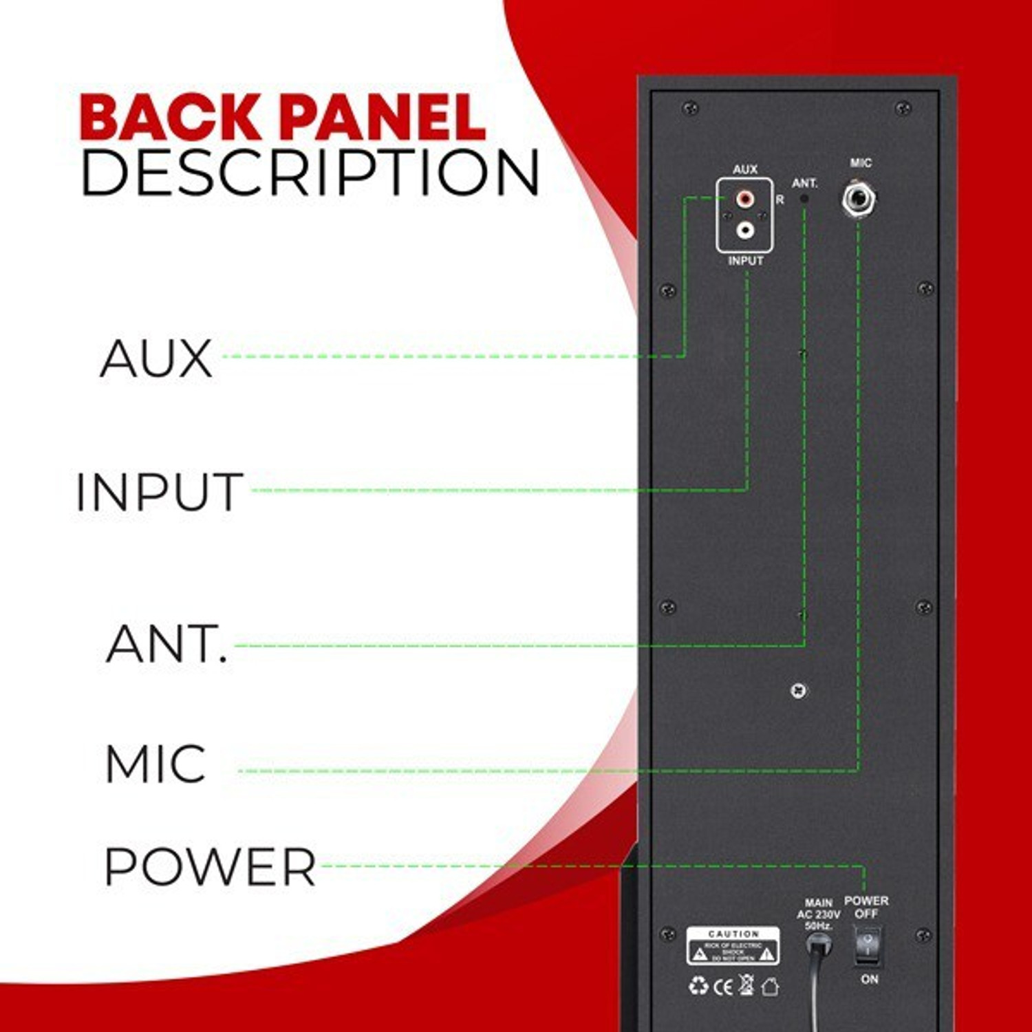 Image of Akai HA-TS50 Led Display USB,FM,Home Theatre Extreme bass Karaoke support 50 W Bluetooth Tower Speaker