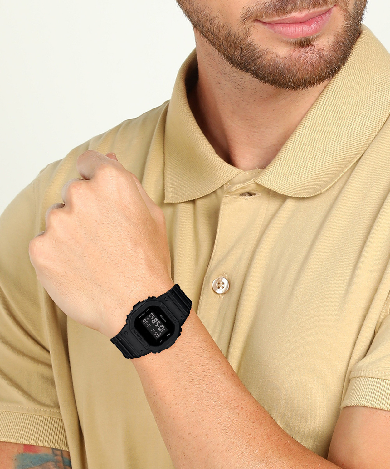 Image of CASIO G-Shock G-SHOCK DW-5600BB-1DR Black Dial Resin Strap Analog Watch - For Men