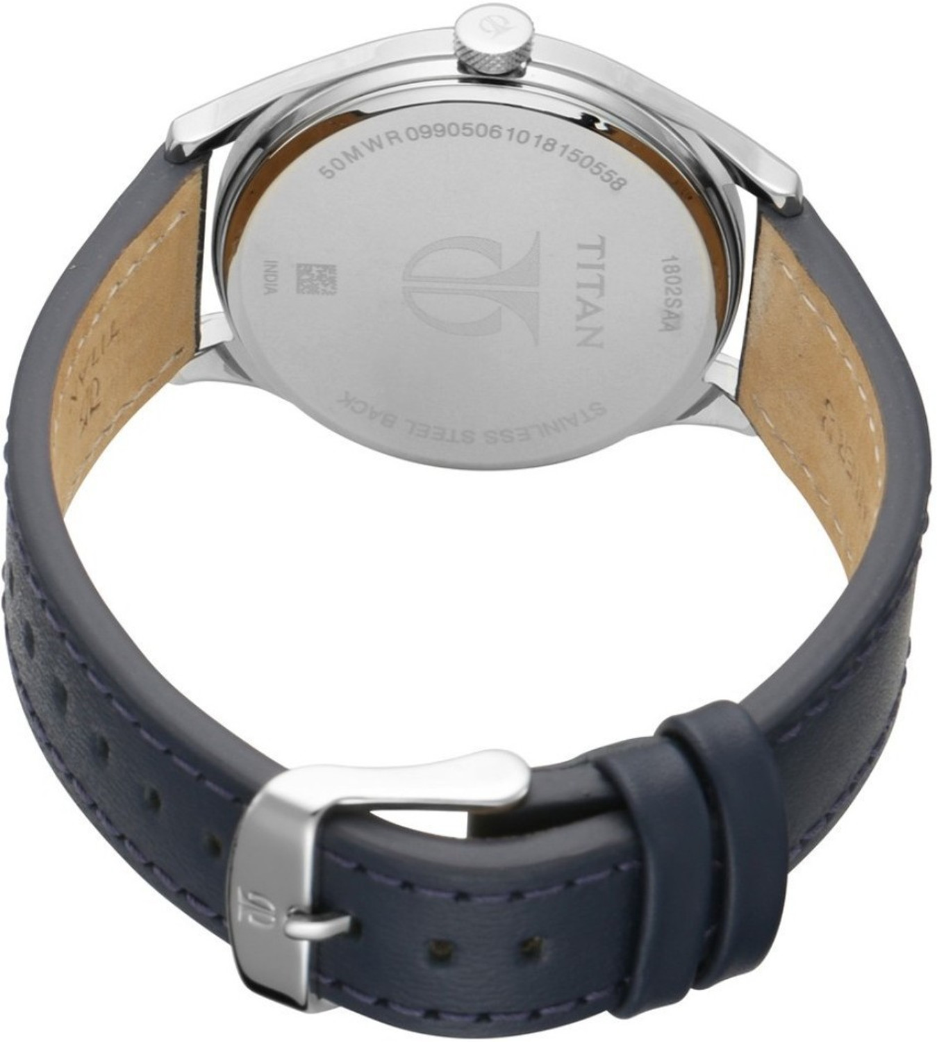 Titan 1802SL02 Titan Workwear Urban Edge Silver Dial Black Leather ...