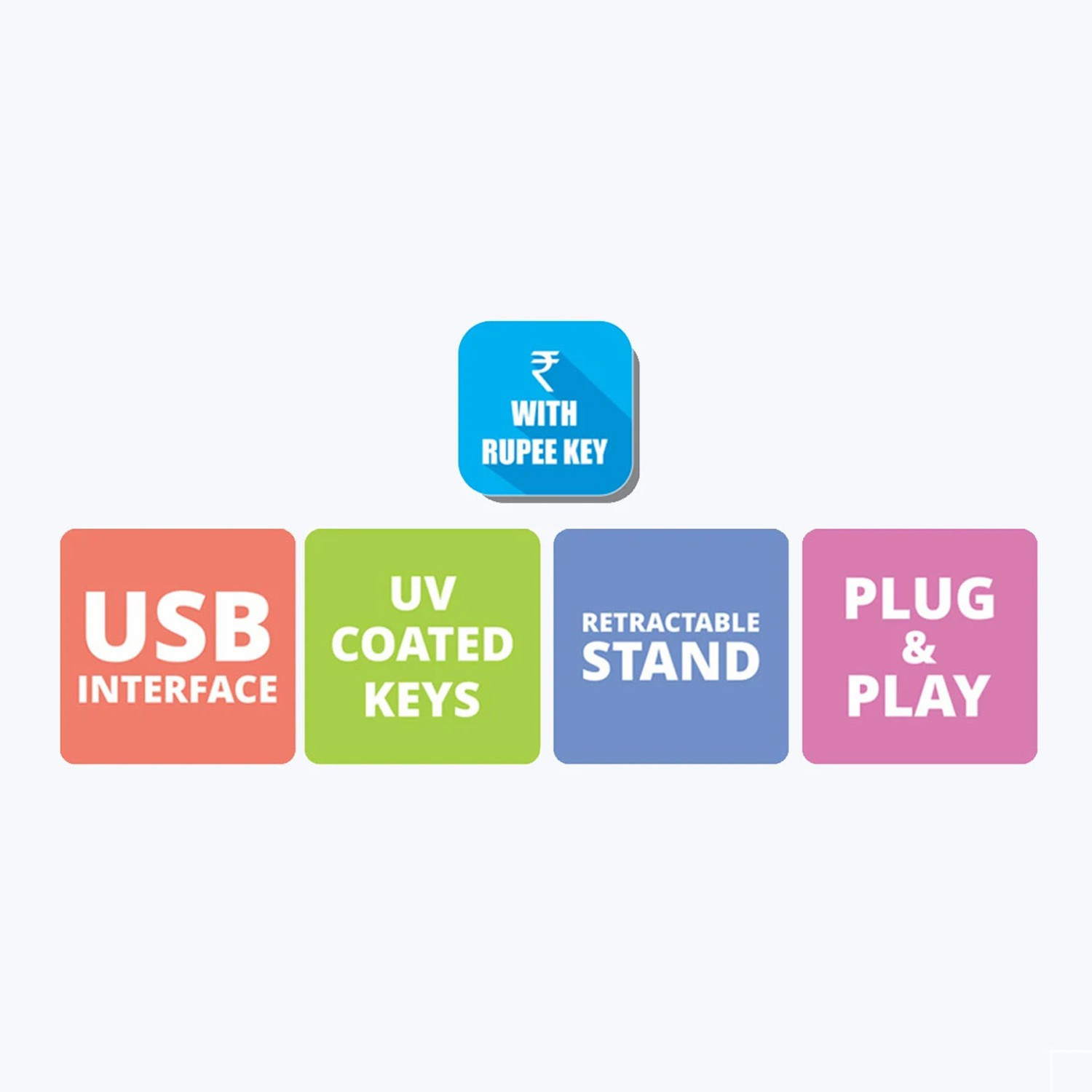 Image of ZEBRONICS Zeb-K20 / Zeb-K65 Wired USB Standard Desktop Keyboard Compatible with Desktop, Laptop, Mac UV Coated Keys, USB Interface, Retractable Stand, Plug and Play