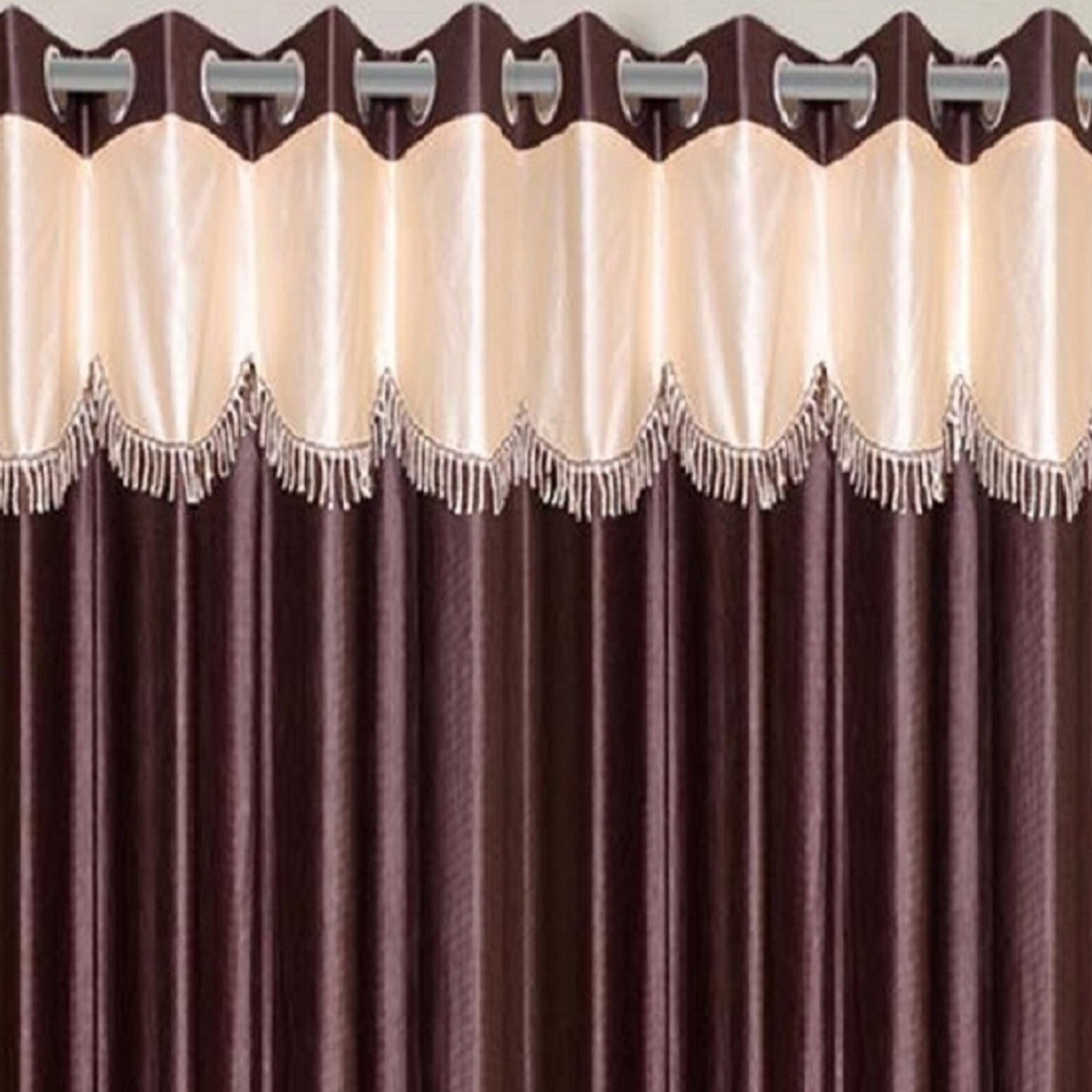 Image of Panipat Textile Hub 213 cm (7 ft) Door Polyester Semi Transparent Curtain (Pack Of 2)