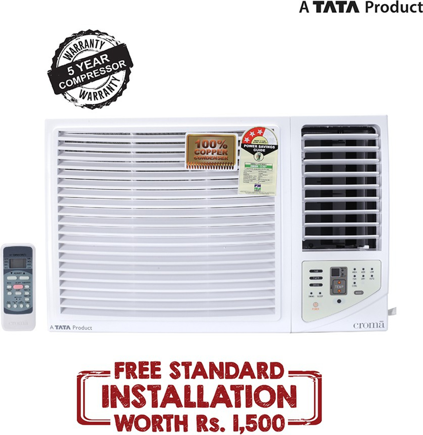 Image of Croma 2019 Model 1 Ton 3 Star Window AC