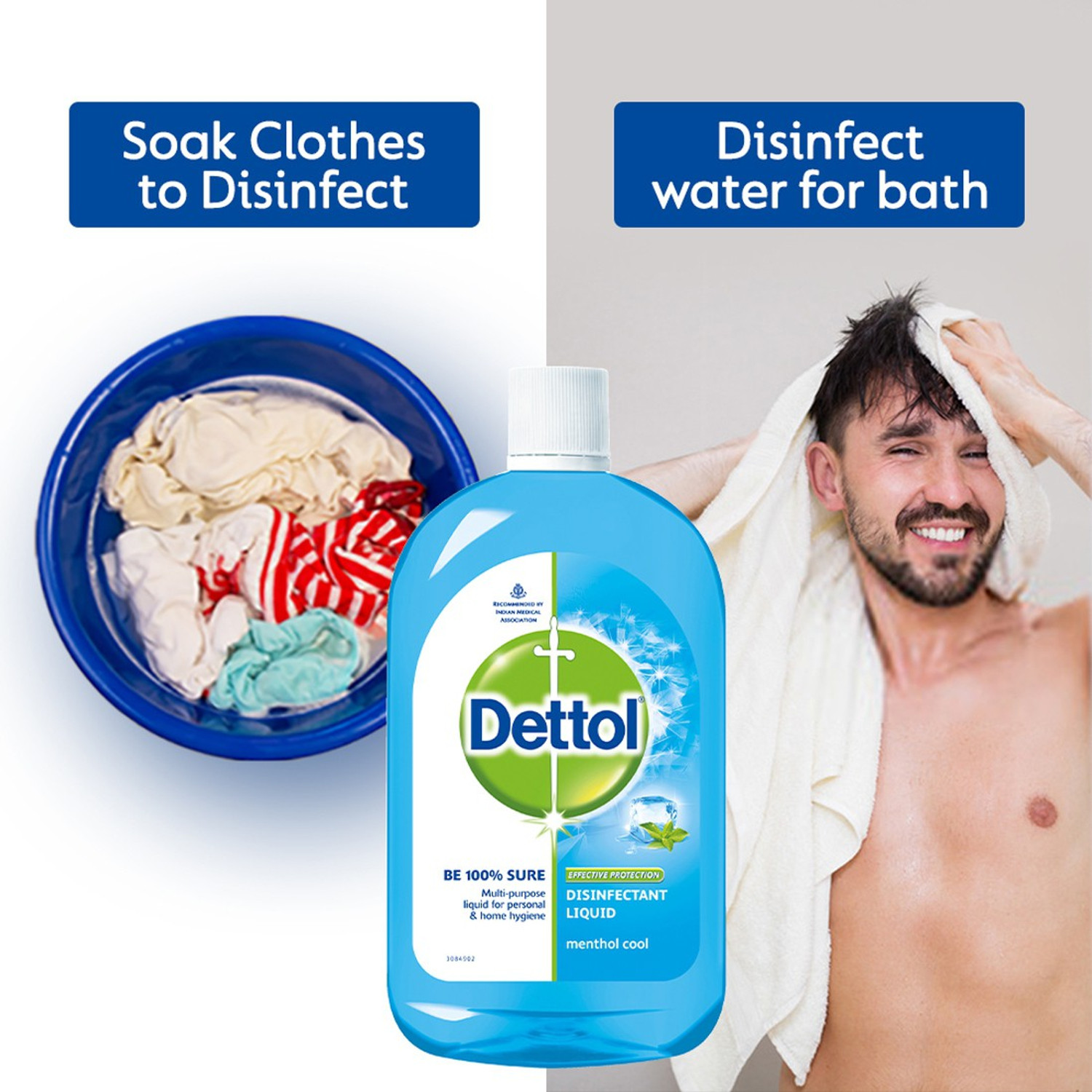 Dettol Disinfectant MultiUse Hygiene Liquid, Menthol Cool 500 ml