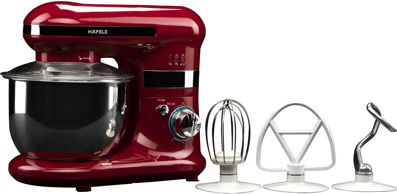Hafele Glamline Pro, 800W Power Mixer with Mixing Attachments, Red