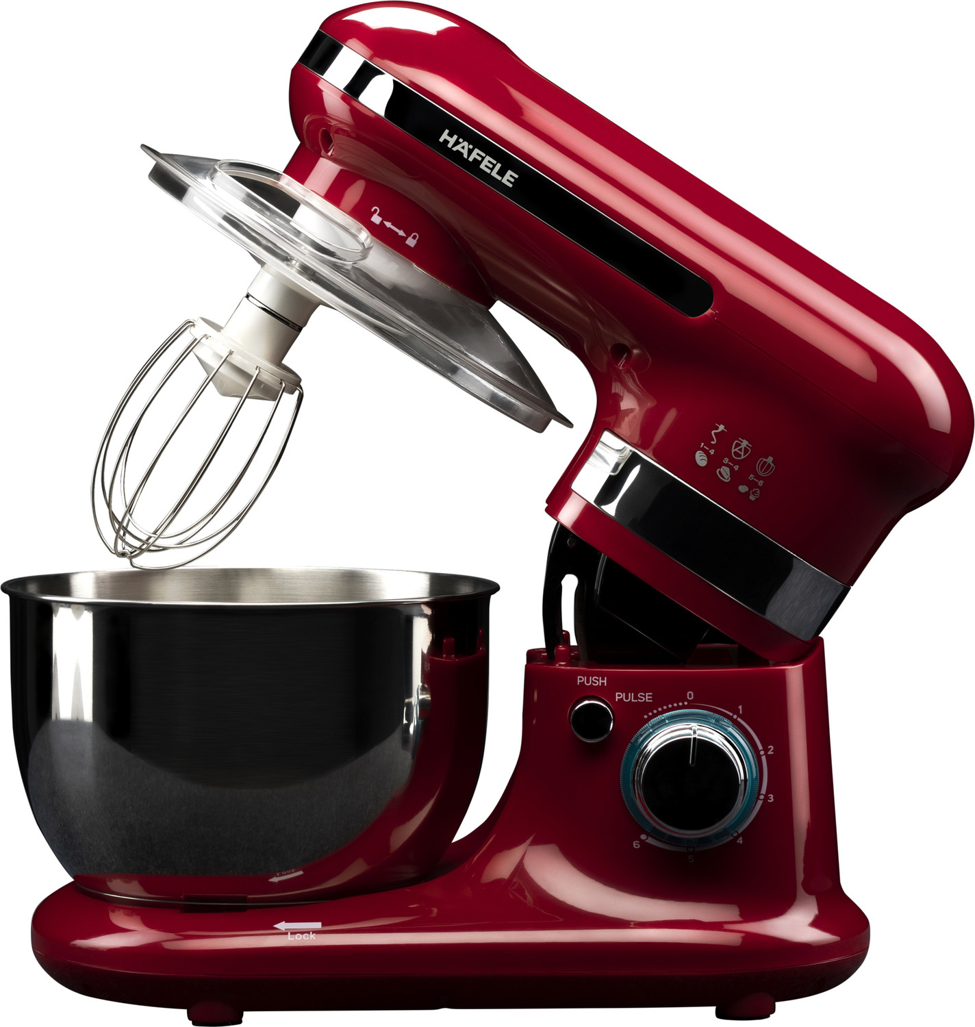 Hafele Glamline Pro, 800W Power Mixer with Mixing Attachments, Red