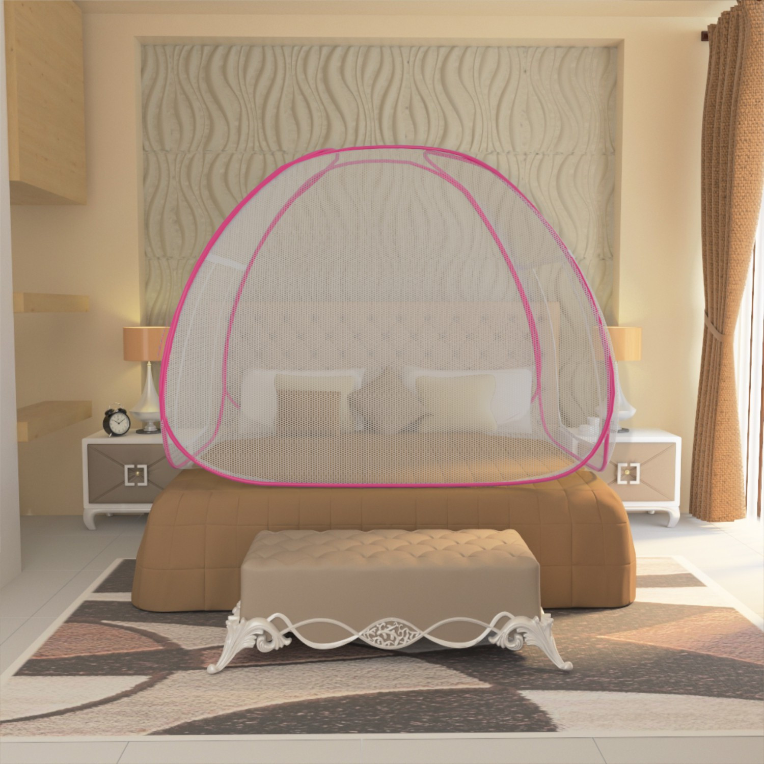 Image of Flipkart Perfect Homes Double Yarn Foldable King Bed Polyester Washable Adults Mosquito Net