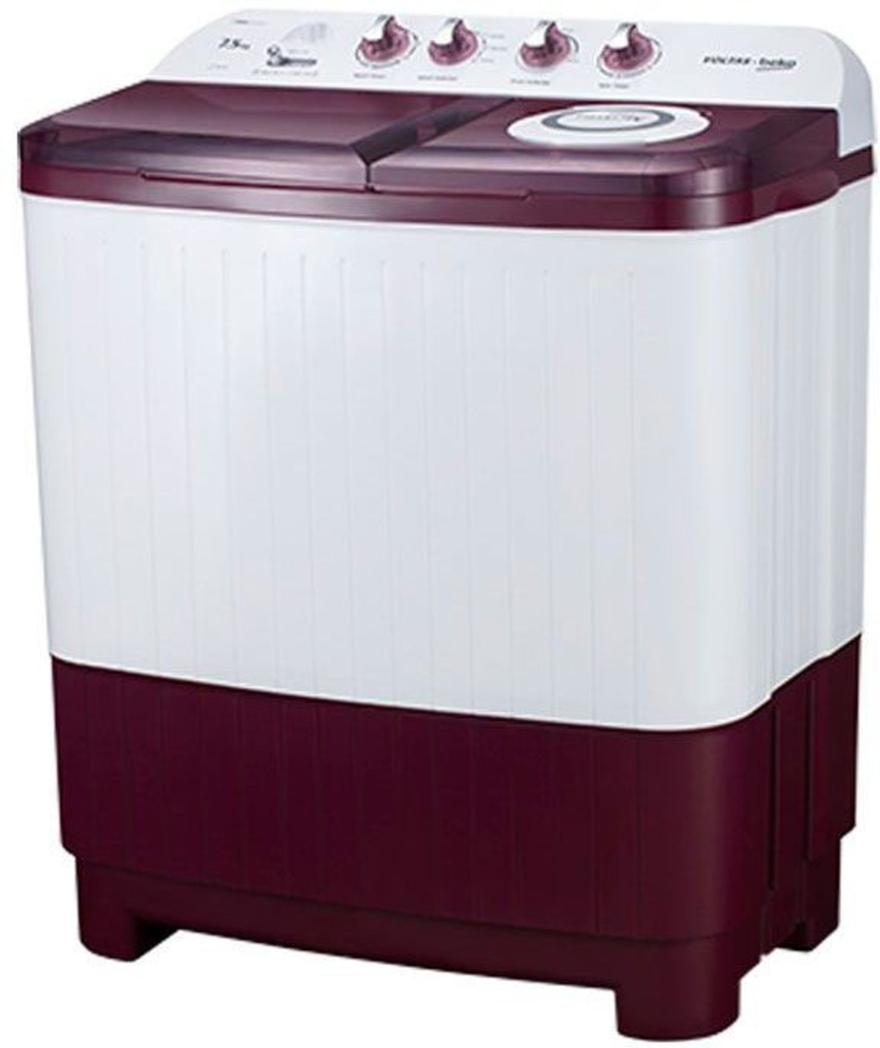 Image of Voltas Beko by A Tata Product 7.5 kg Semi Automatic Top Load Washing Machine White, Maroon