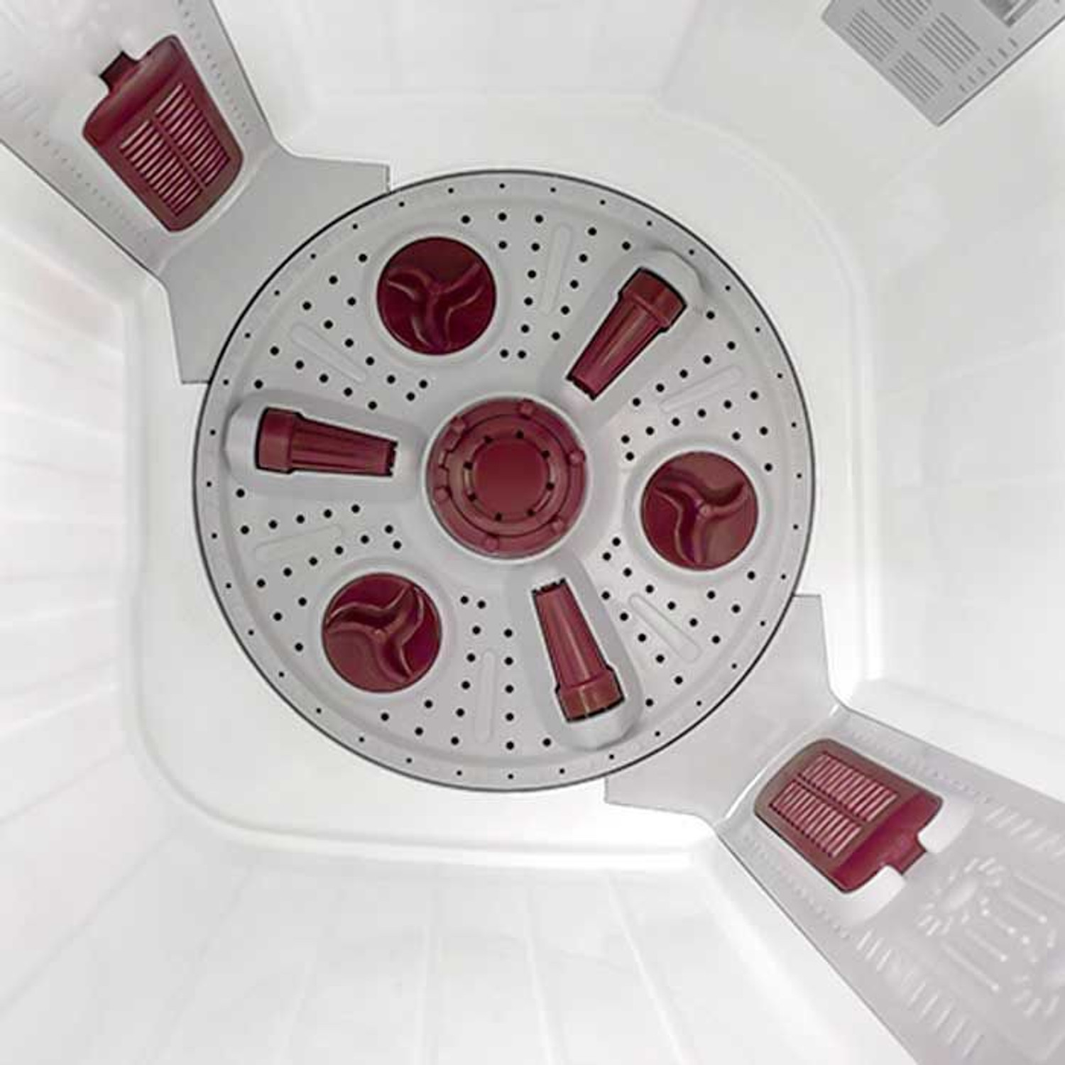 Image of Voltas Beko by A Tata Product 7.5 kg Semi Automatic Top Load Washing Machine White, Maroon
