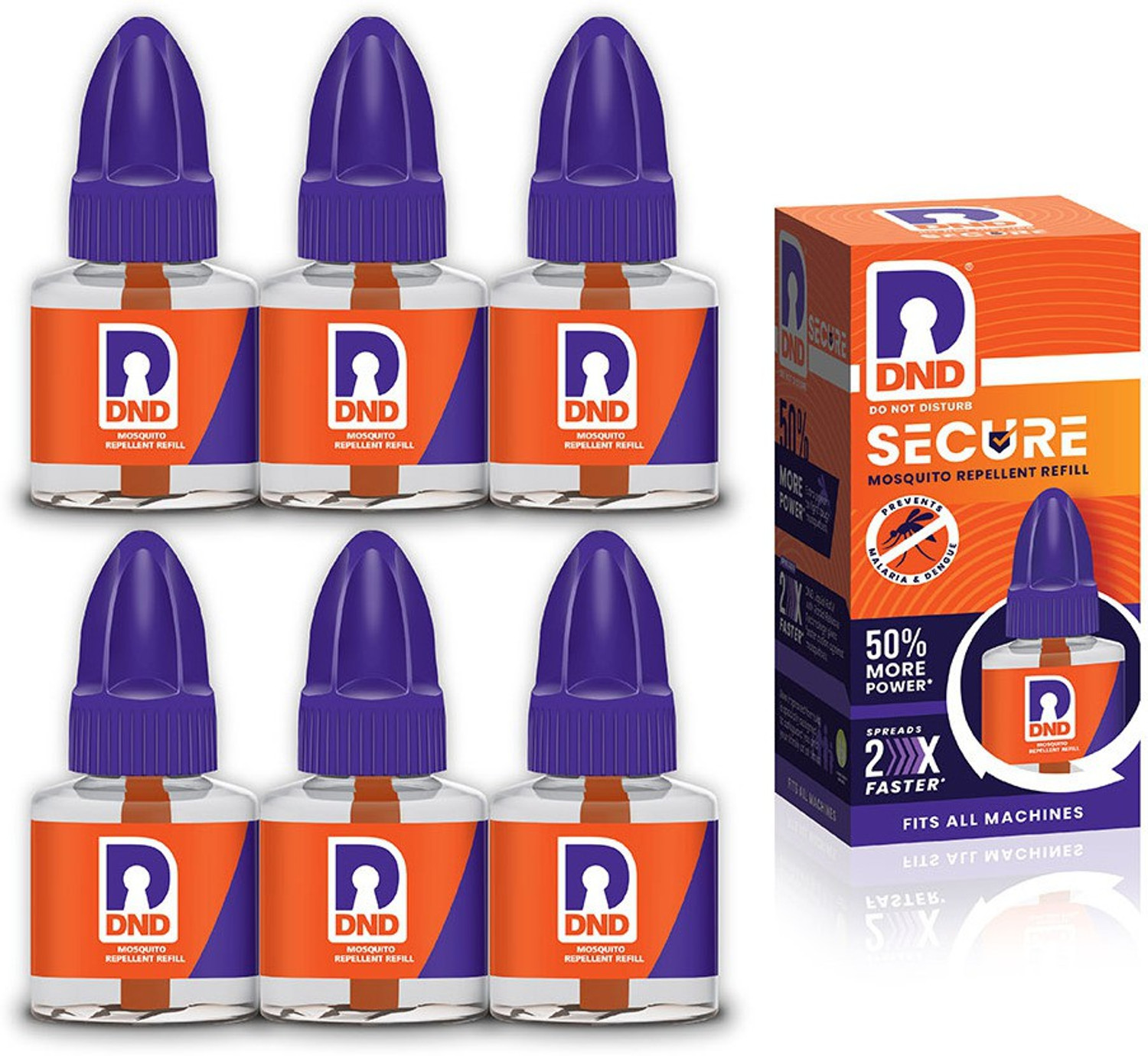 DND Mosquito Repellent Refill | Liquid Vaporiser | 50% Extra Power | Pack of 6 - 45ml Each Mosquito Vaporiser Refill  (6 x 45 ml)