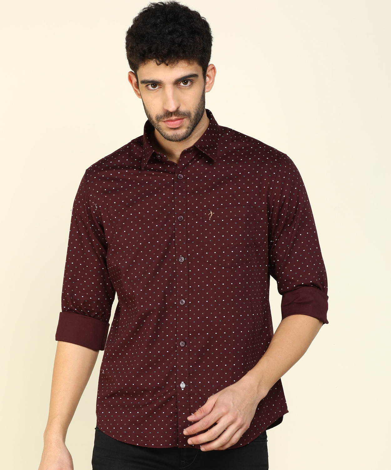 INDIAN TERRAIN Men Printed Casual Blue Shirt Price History
