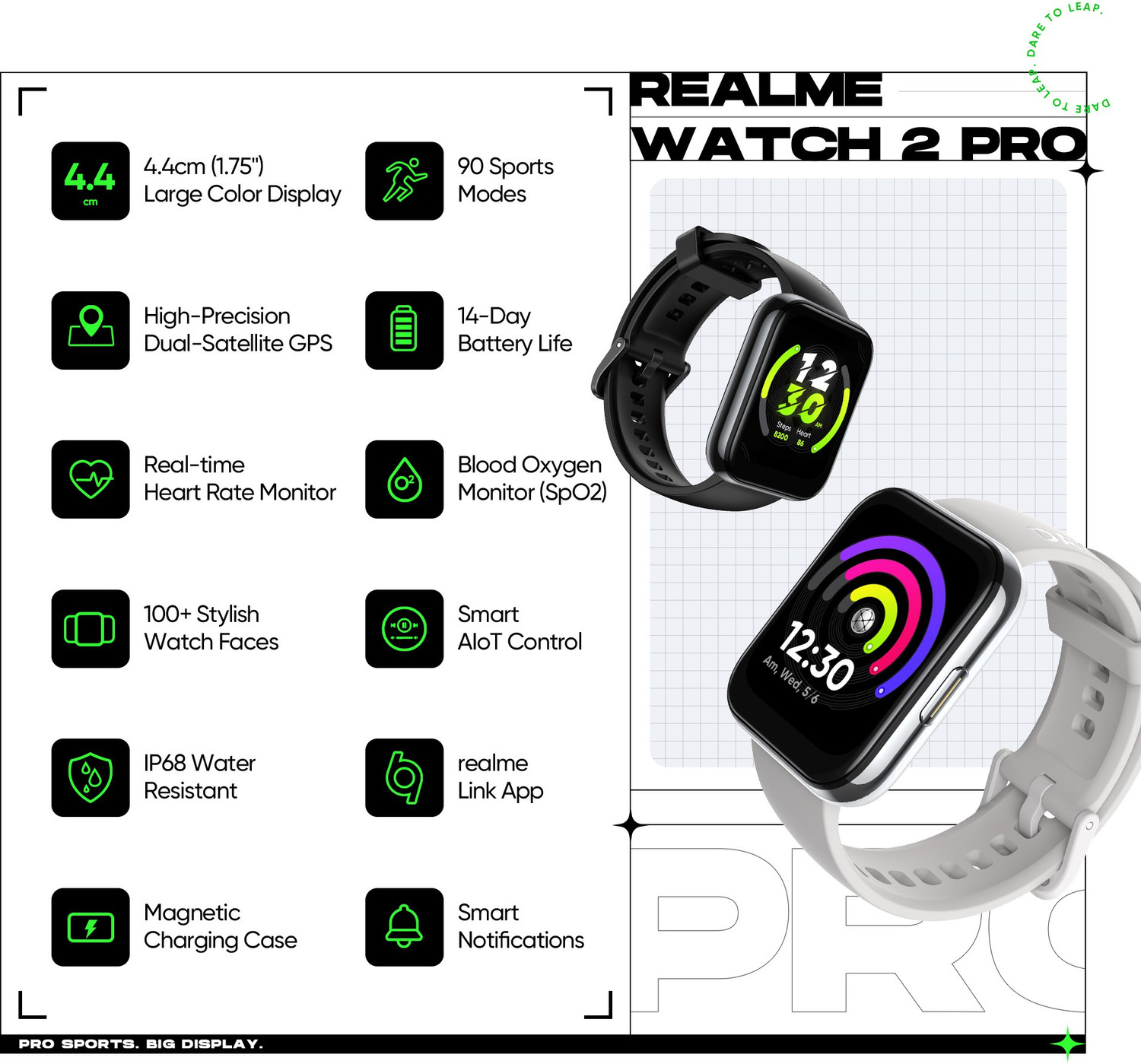 Image of realme Watch 2 Pro 1.75 inch 320 x 385p Hi-Res Display 14-day Battery & Dual GPS Smartwatch