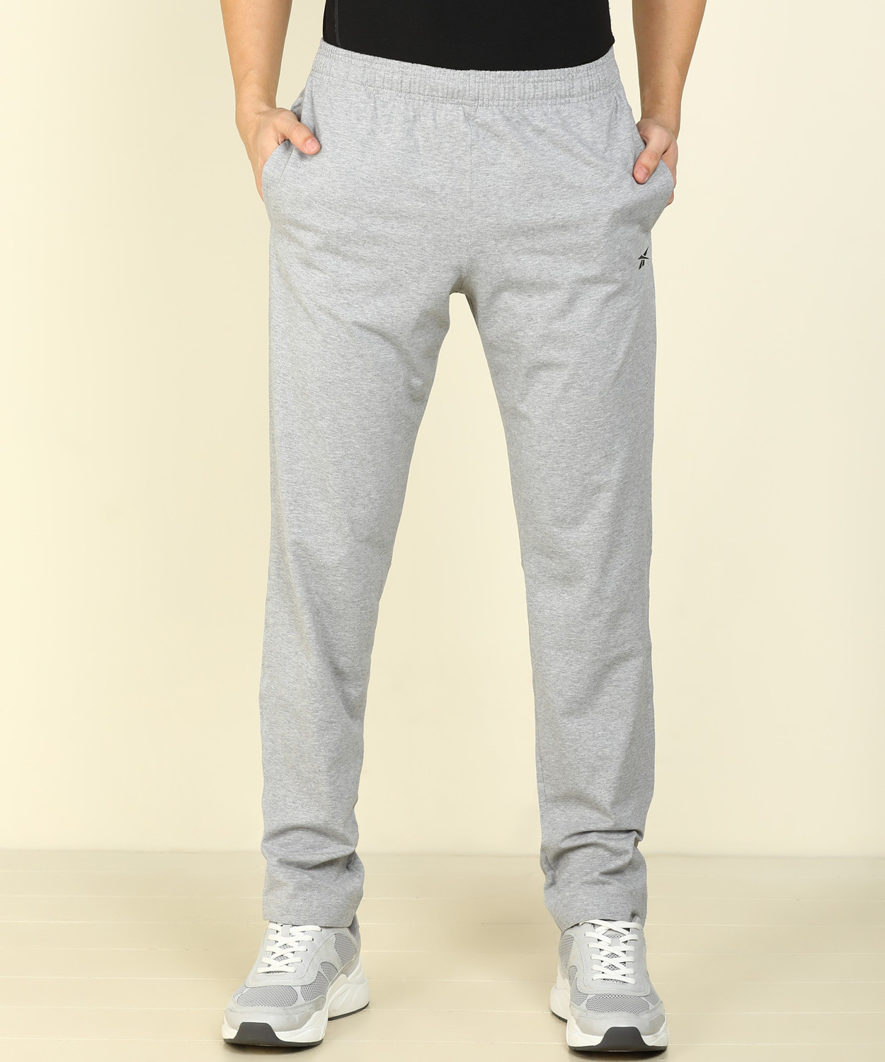 Reebok solid men's track pants shop