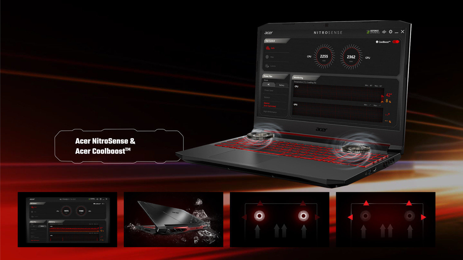 Image of Acer Nitro 5 AMD Ryzen 5 Hexa Core 5600H - (16 GB /1 TB HDD /256 GB SSD /Windows 10 Home /6 GB Graphics /NVIDIA GeForce RTX 3060 /144 Hz) AN515-45-R3TC Gaming Laptop