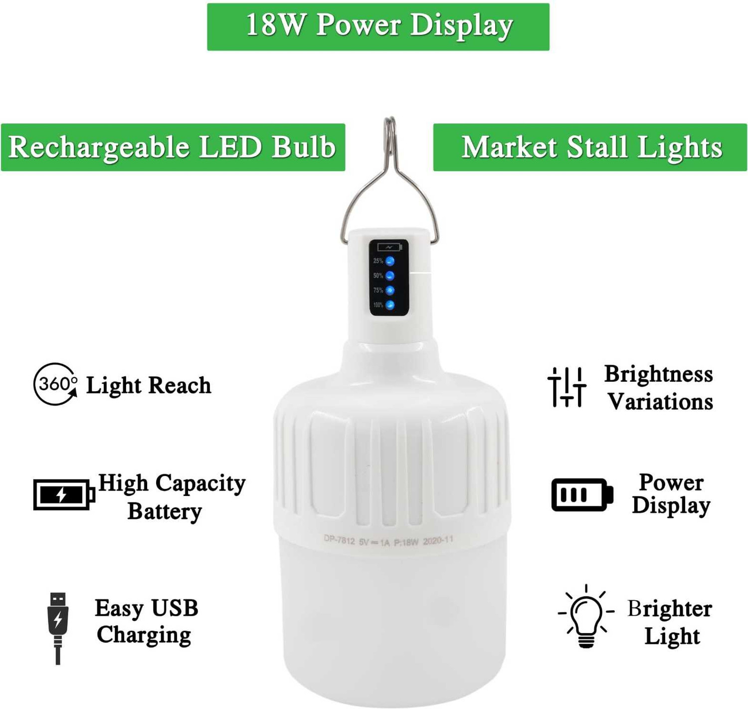Image of awza Rechargeable , Touch Table Lamp for study room with USB Charging 6 hrs Bulb Emergency Light