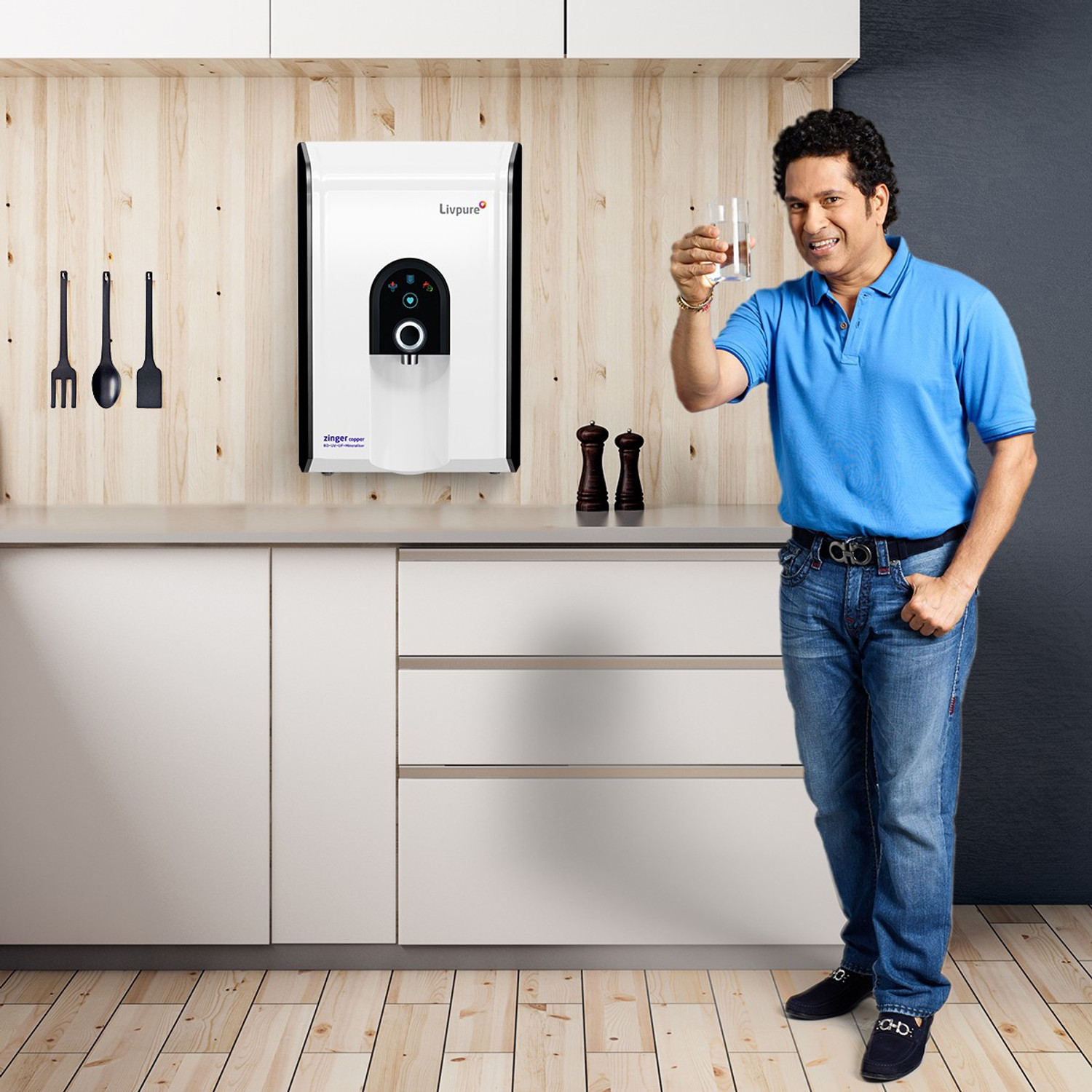 Image of LIVPURE Zinger Copper 6.5 L RO + UV + UF + Minerals + Copper Water Purifier 70% Water Recovery