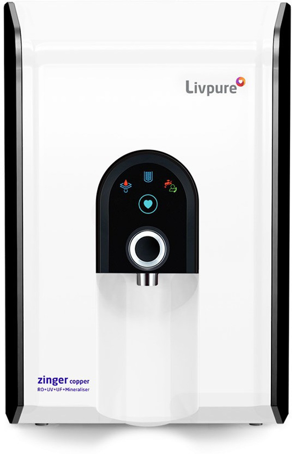 Image of LIVPURE Zinger Copper 6.5 L RO + UV + UF + Minerals + Copper Water Purifier 70% Water Recovery