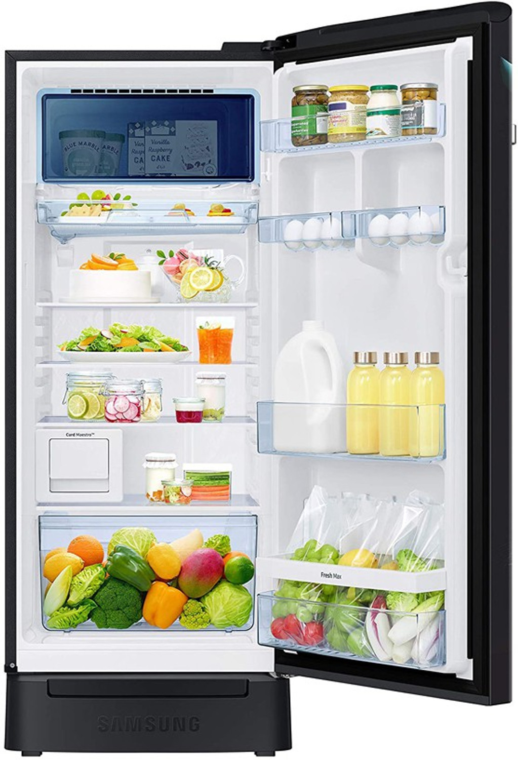 Image of Samsung 191 L Direct Cool Single Door Inverter Technology Star Convertible Refrigerator with Base Drawer