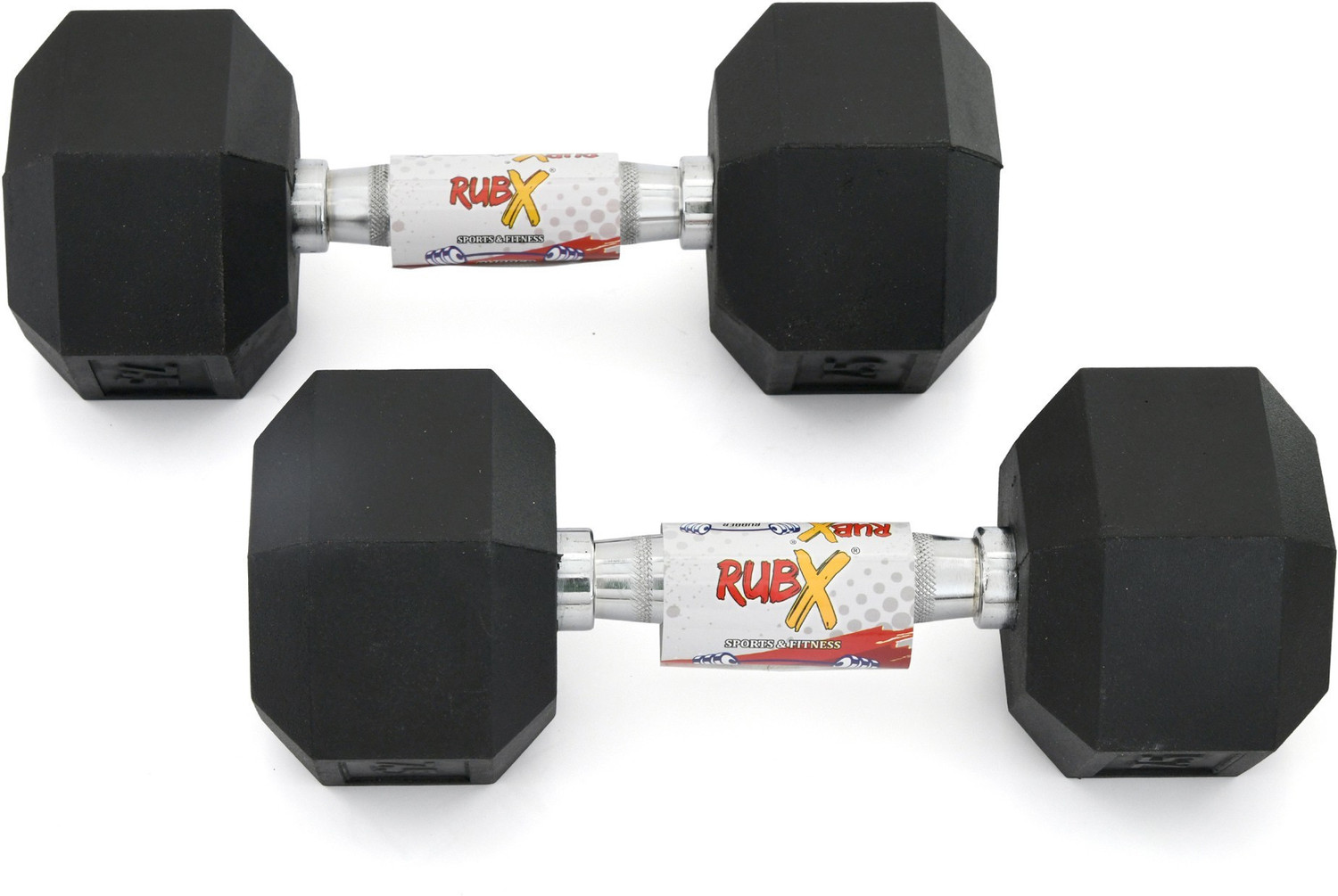 Image of RUBX Hex dumbbells 5kg (2.5kg each) Fixed Weight Dumbbell