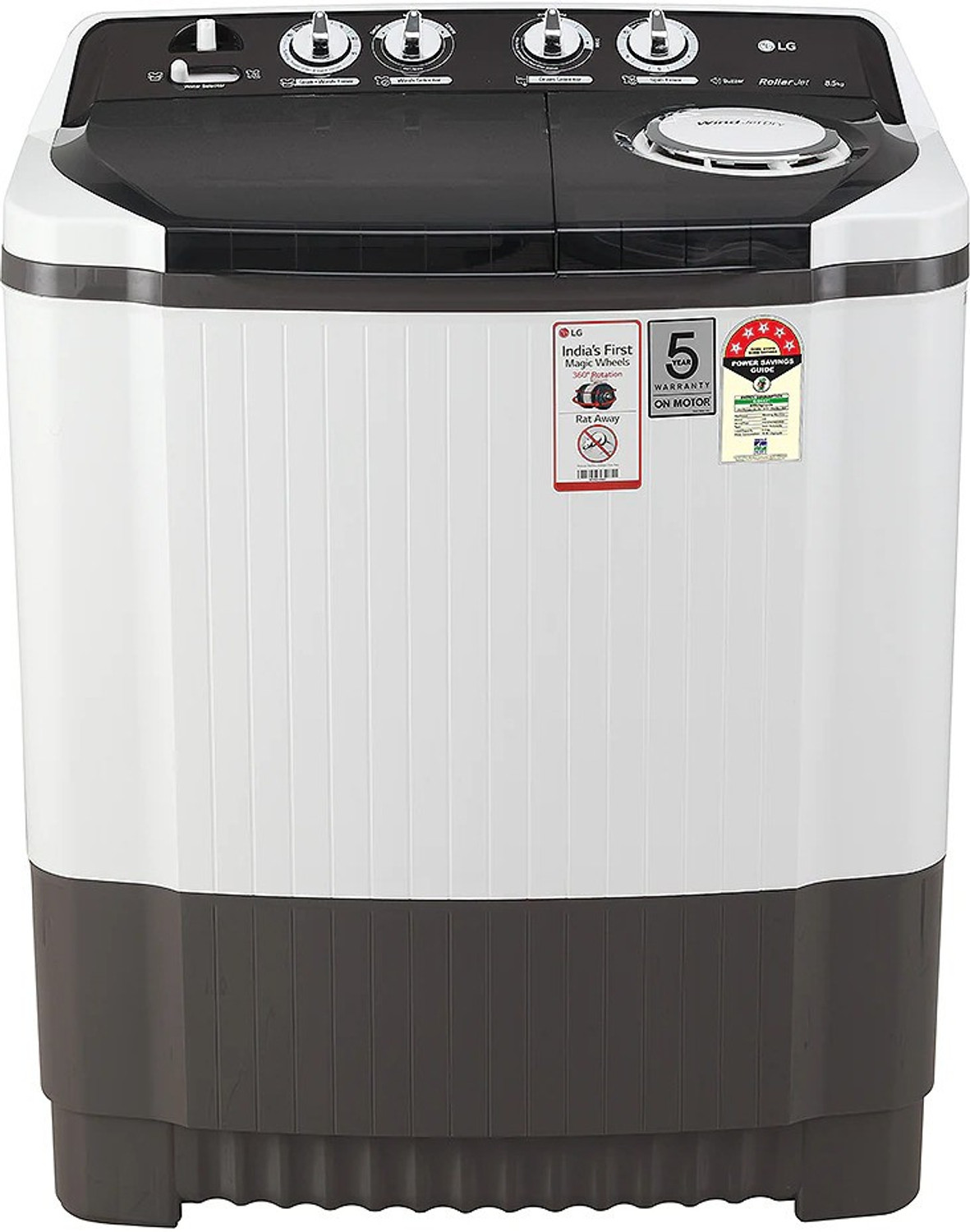 Image of LG 8.5 kg Semi Automatic Top Load Washing Machine Grey, White