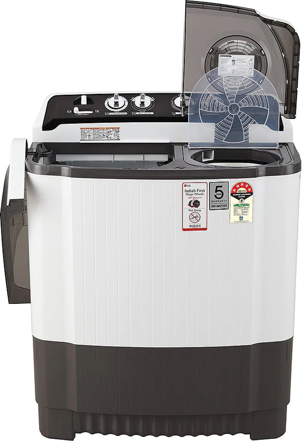 Image of LG 8.5 kg Semi Automatic Top Load Washing Machine Grey, White