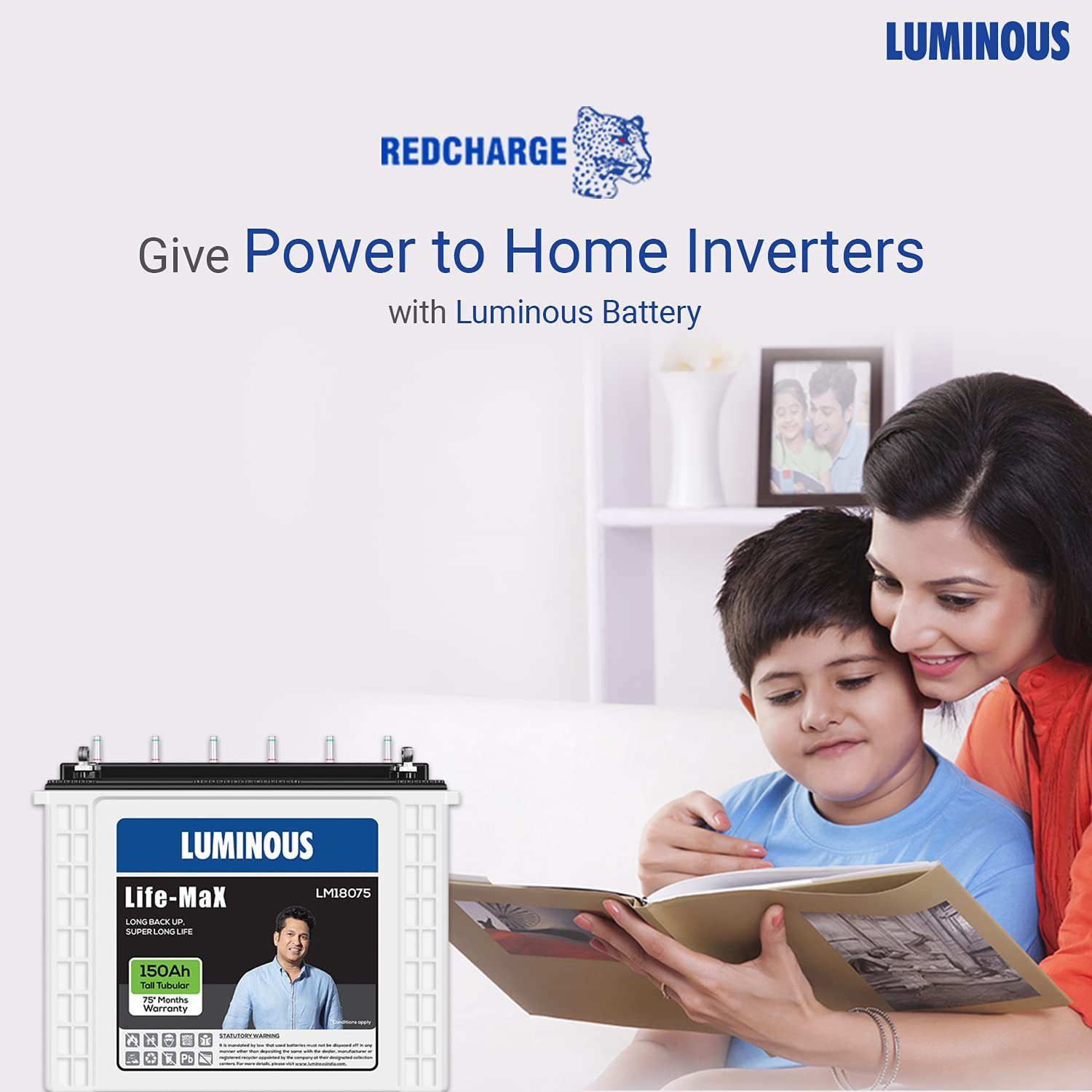 Image of LUMINOUS 75 Months Warranty Tubular Inverter Battery