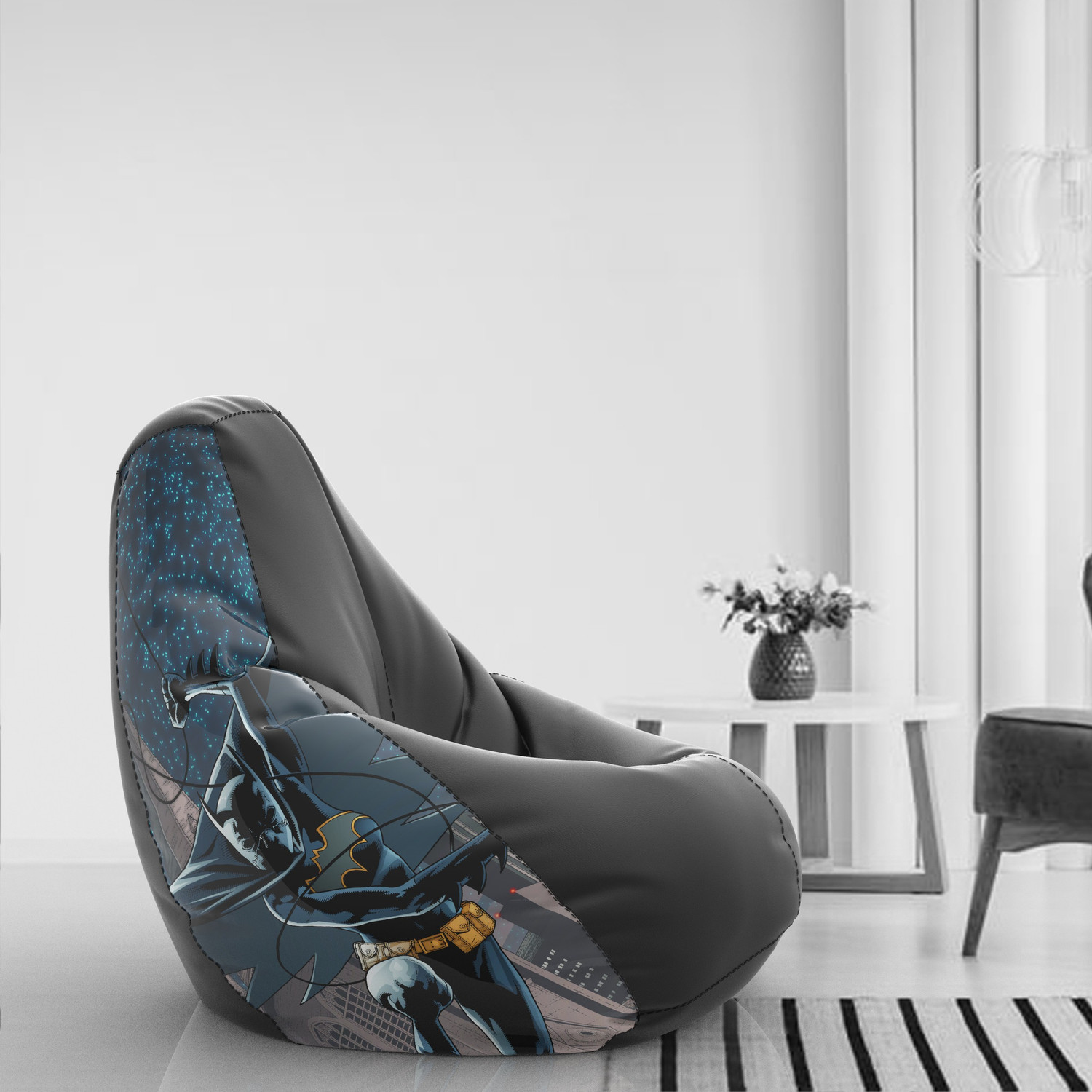 BATMAN XXXL Printed Bean Bag Teardrop Bean Bag With Bean Filling Black Grey Price History