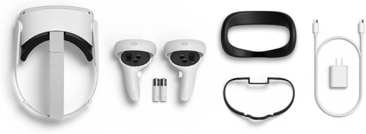 Image of Oculus Quest 2 Advanced All in One VR Headset (128)GB Motion Controller (White, For PS4, Xbox, PC, Xbox One)